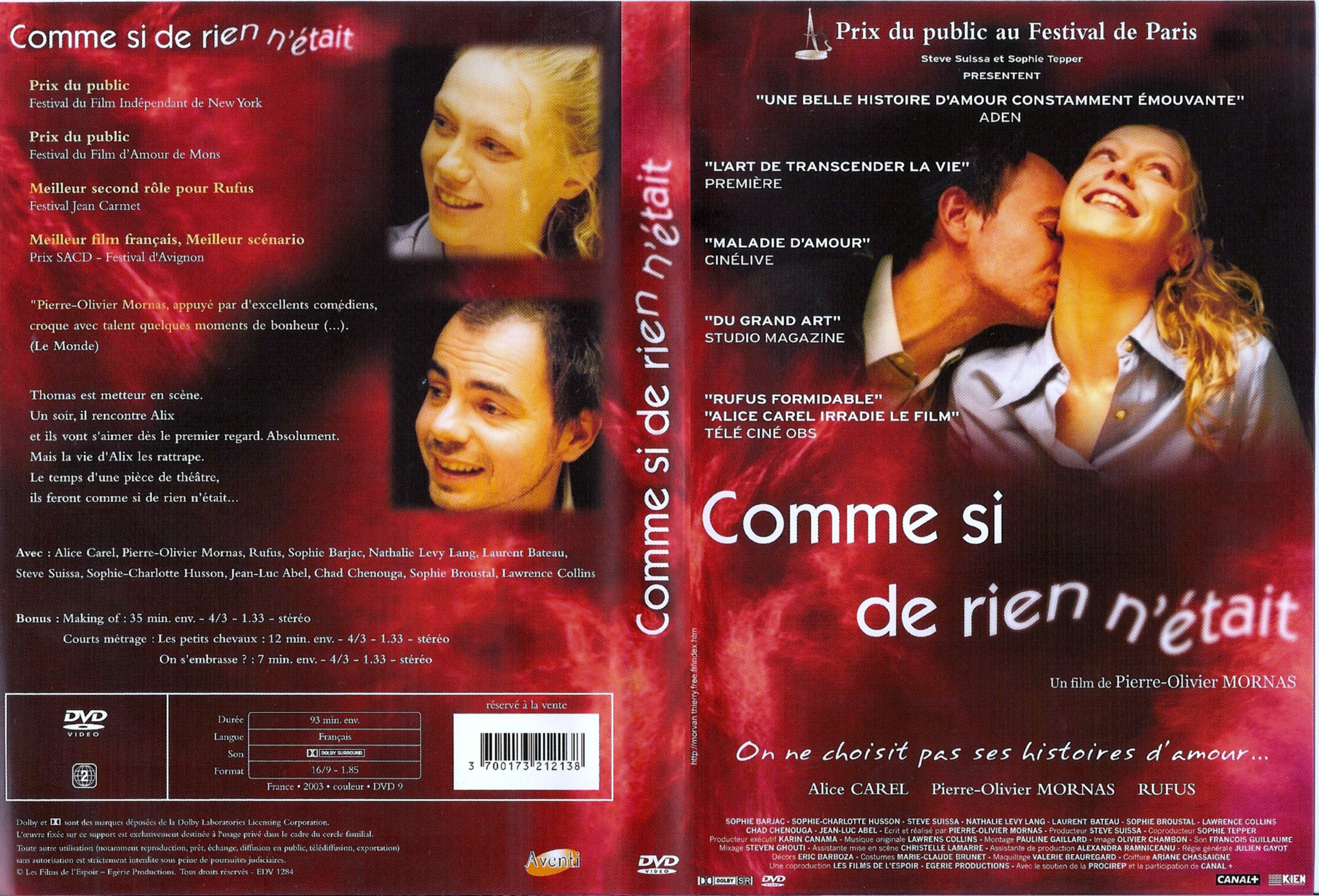 Jaquette DVD Comme si de rien n