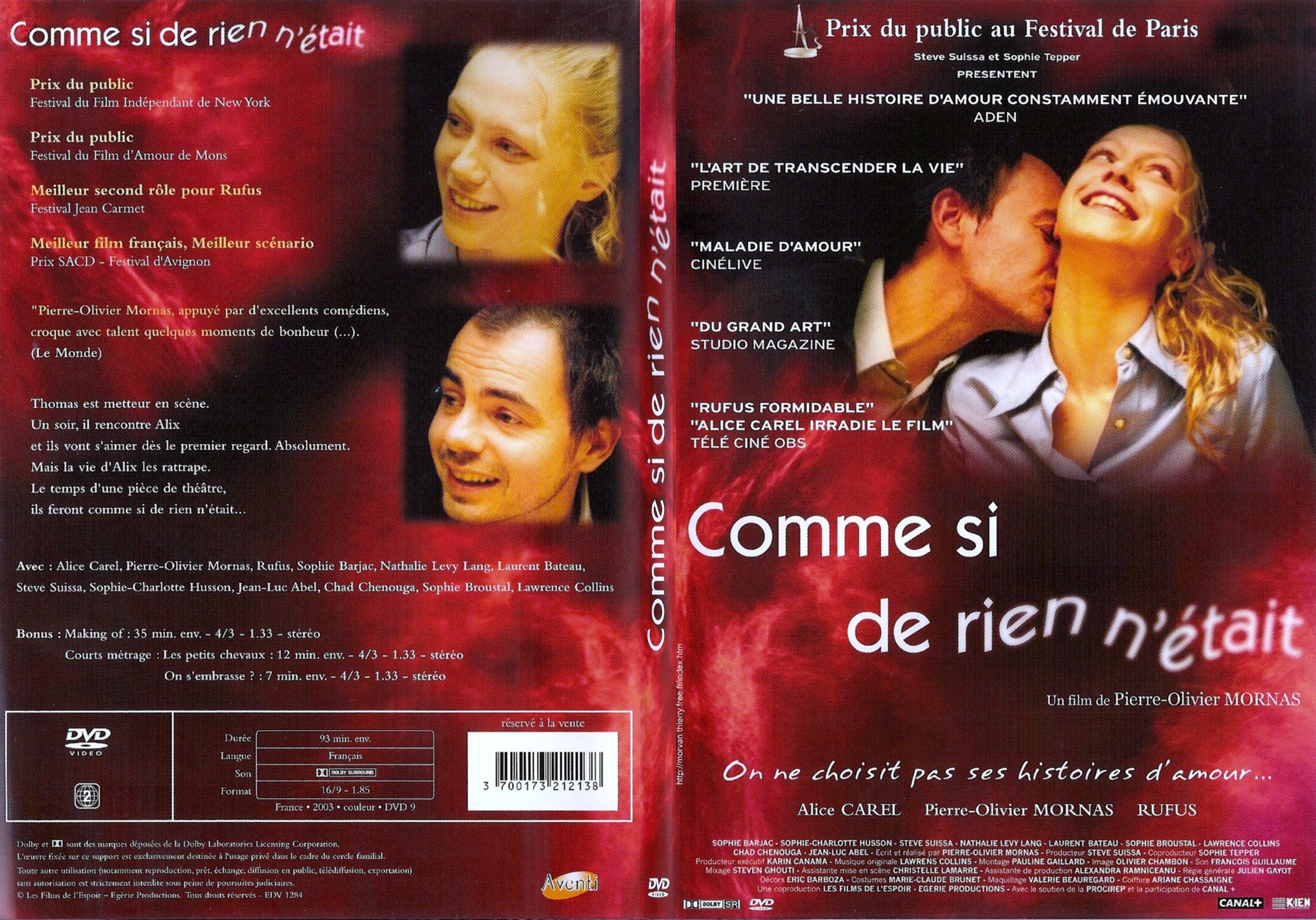 Jaquette DVD Comme si de rien n