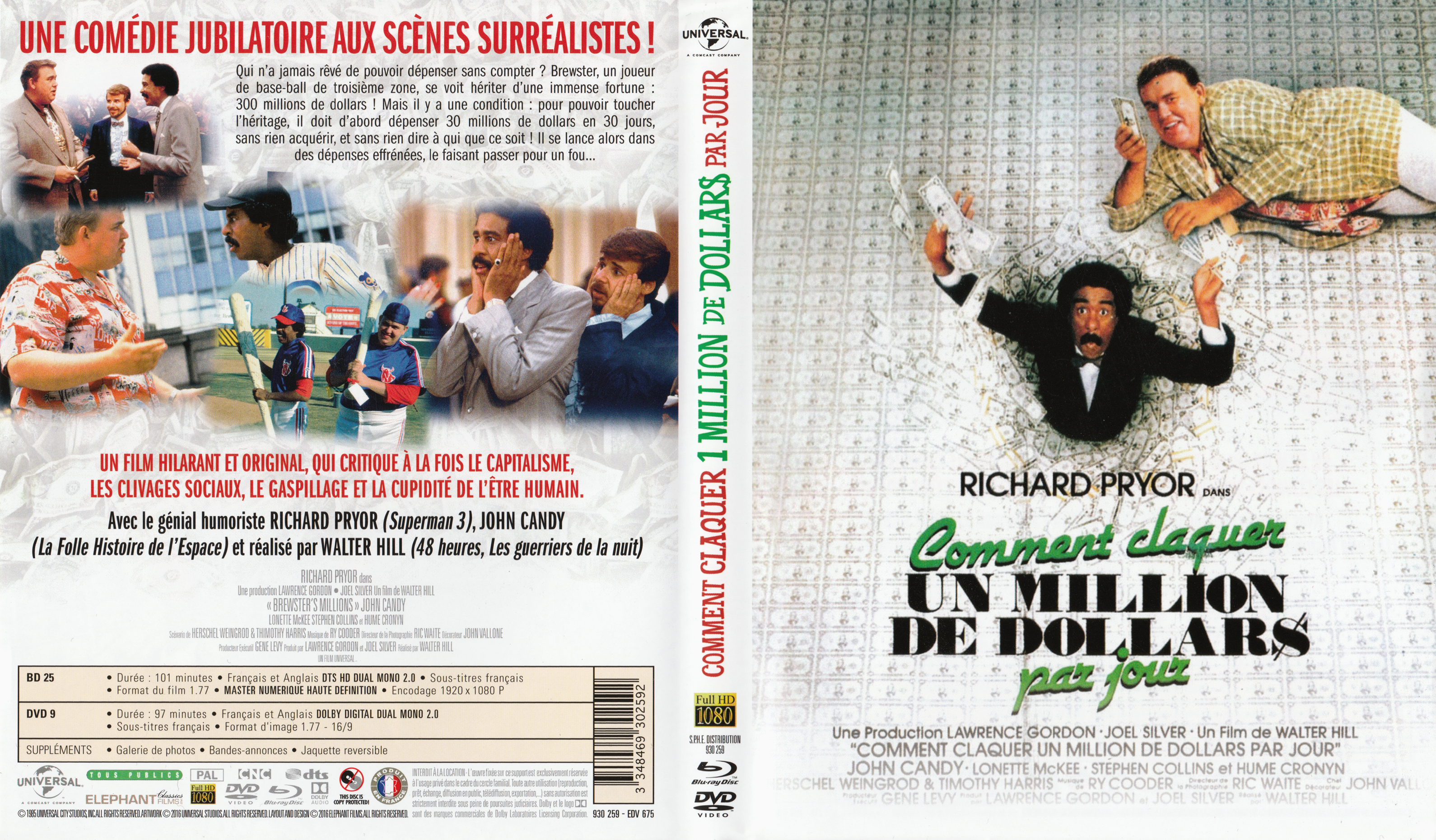 Jaquette DVD Comment claquer un million de dollars par jour (BLU-RAY) v2