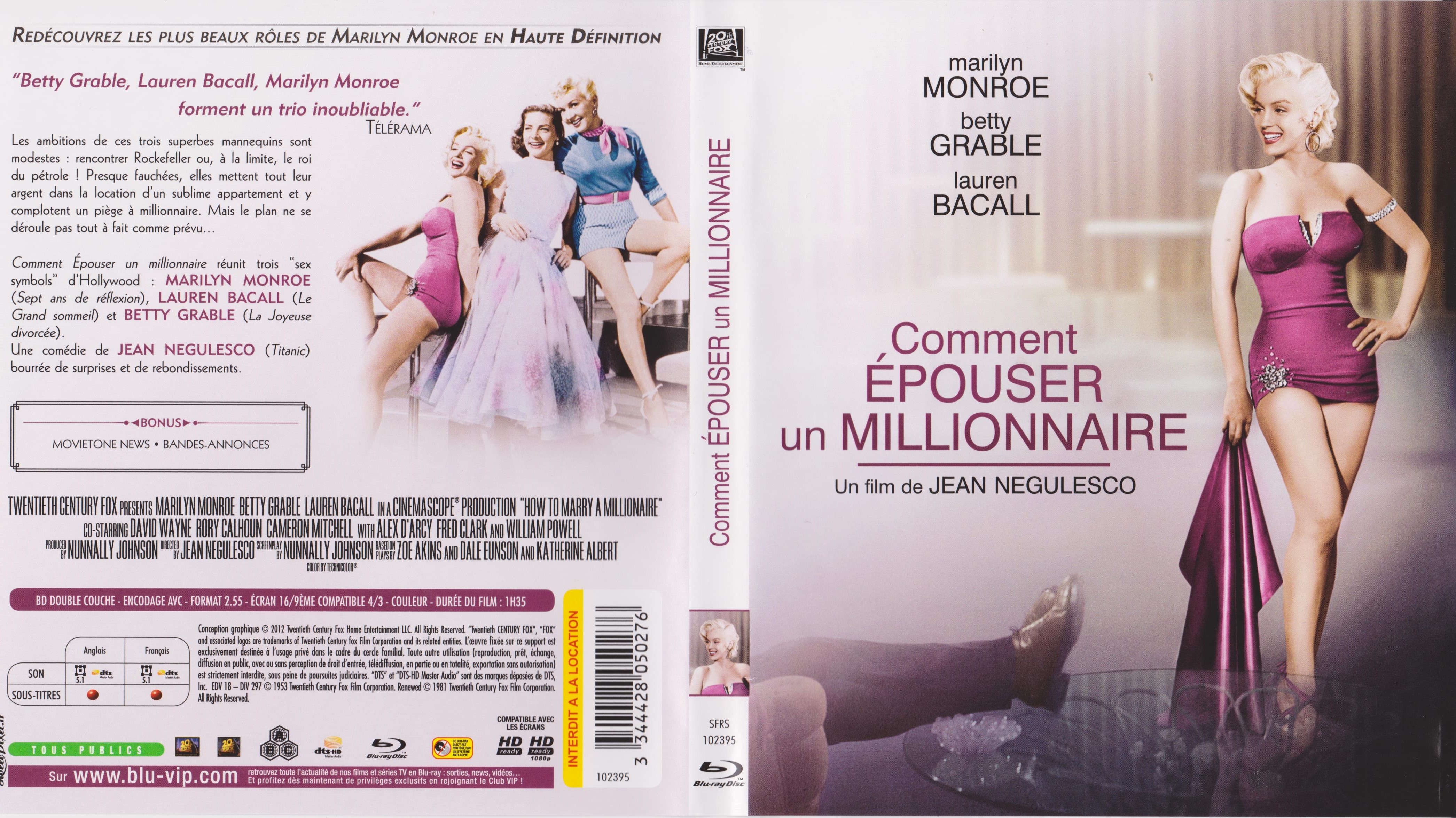 Jaquette DVD Comment pouser un millionnaire (BLU-RAY)