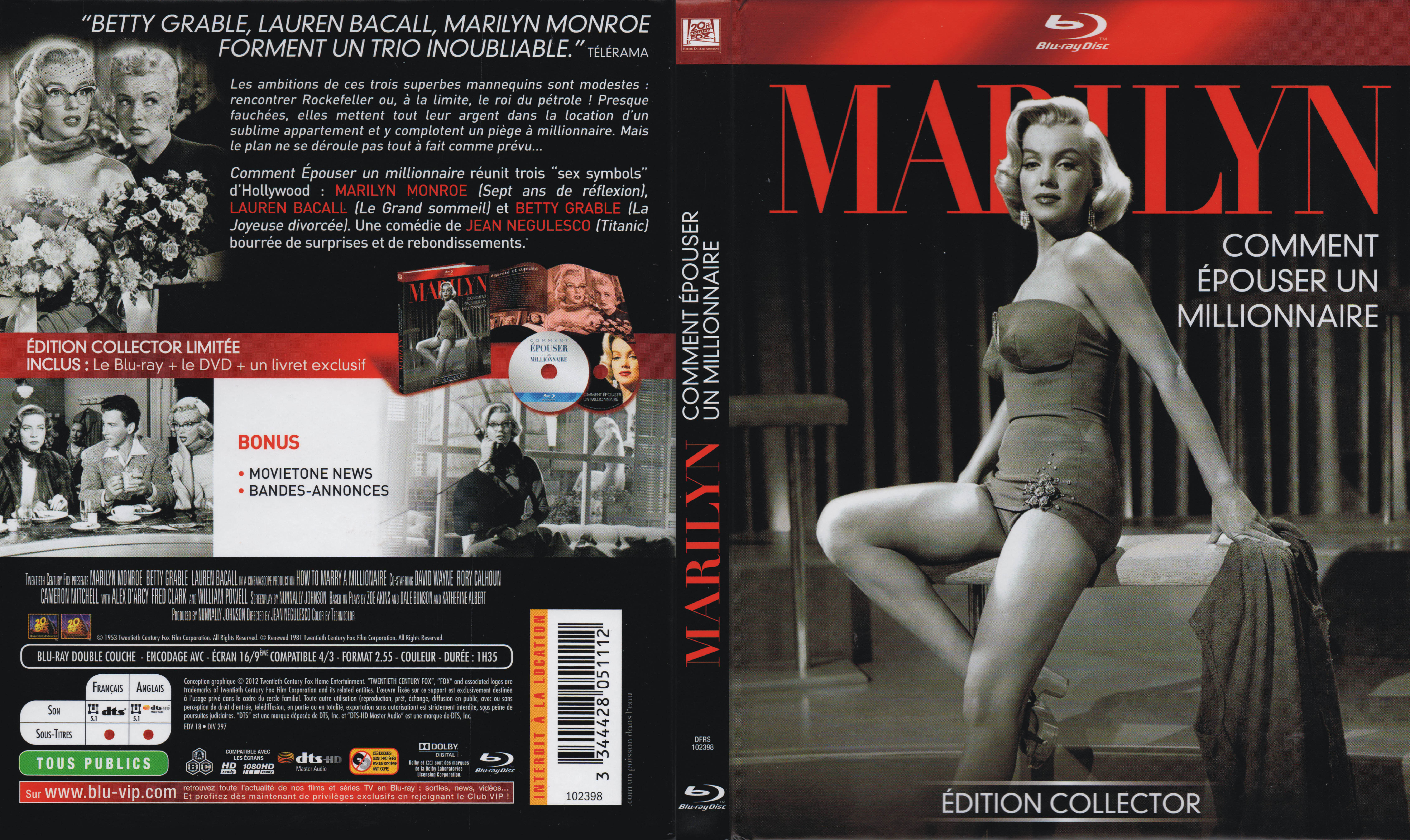 Jaquette DVD Comment pouser un millionnaire (BLU-RAY) v2