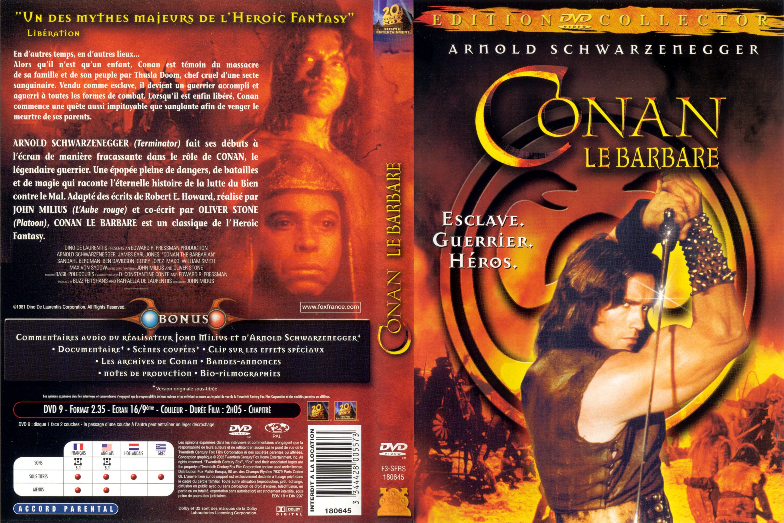 Jaquette DVD Conan le barbare