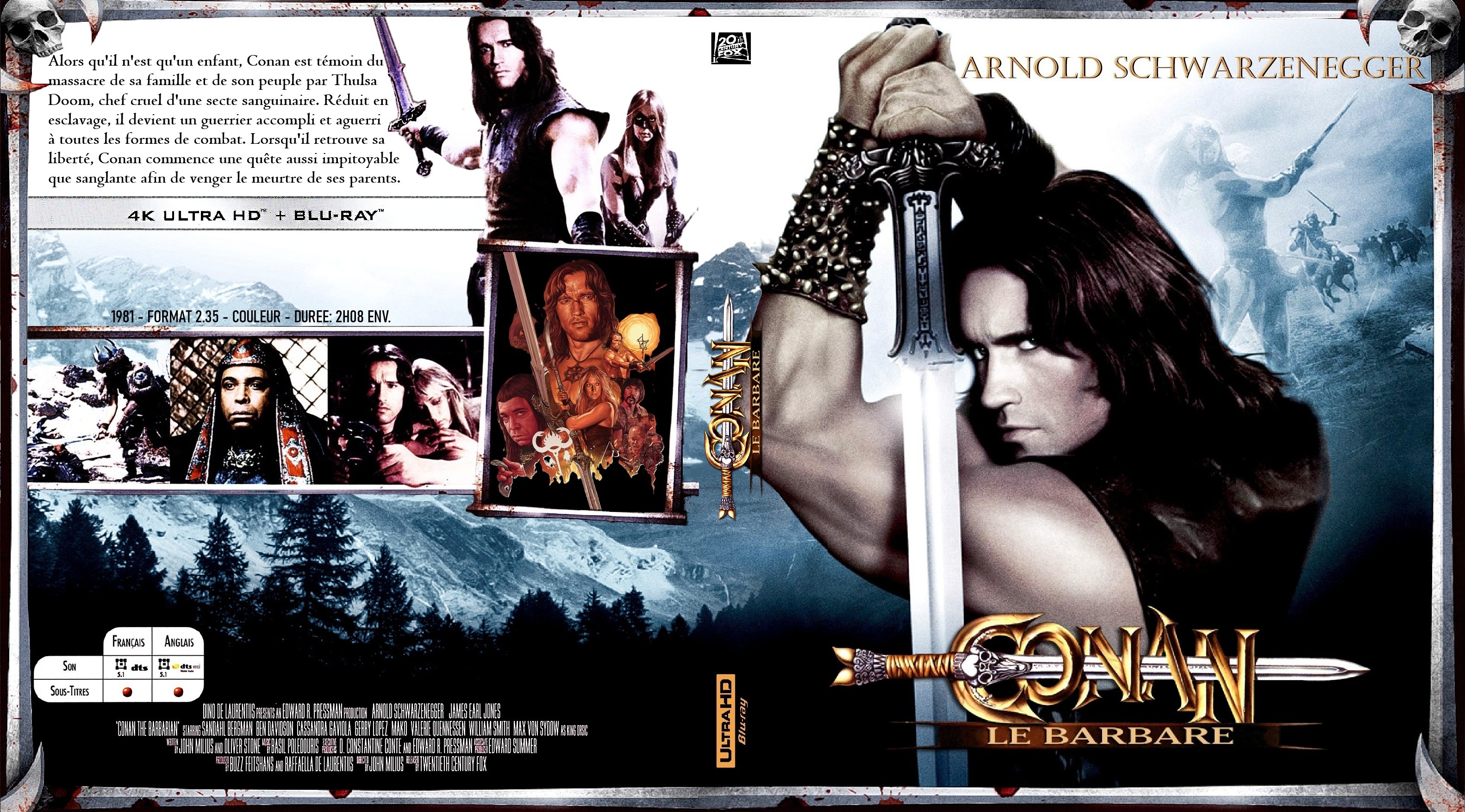 Jaquette DVD Conan le barbare  4K custom (BLU-RAY)
