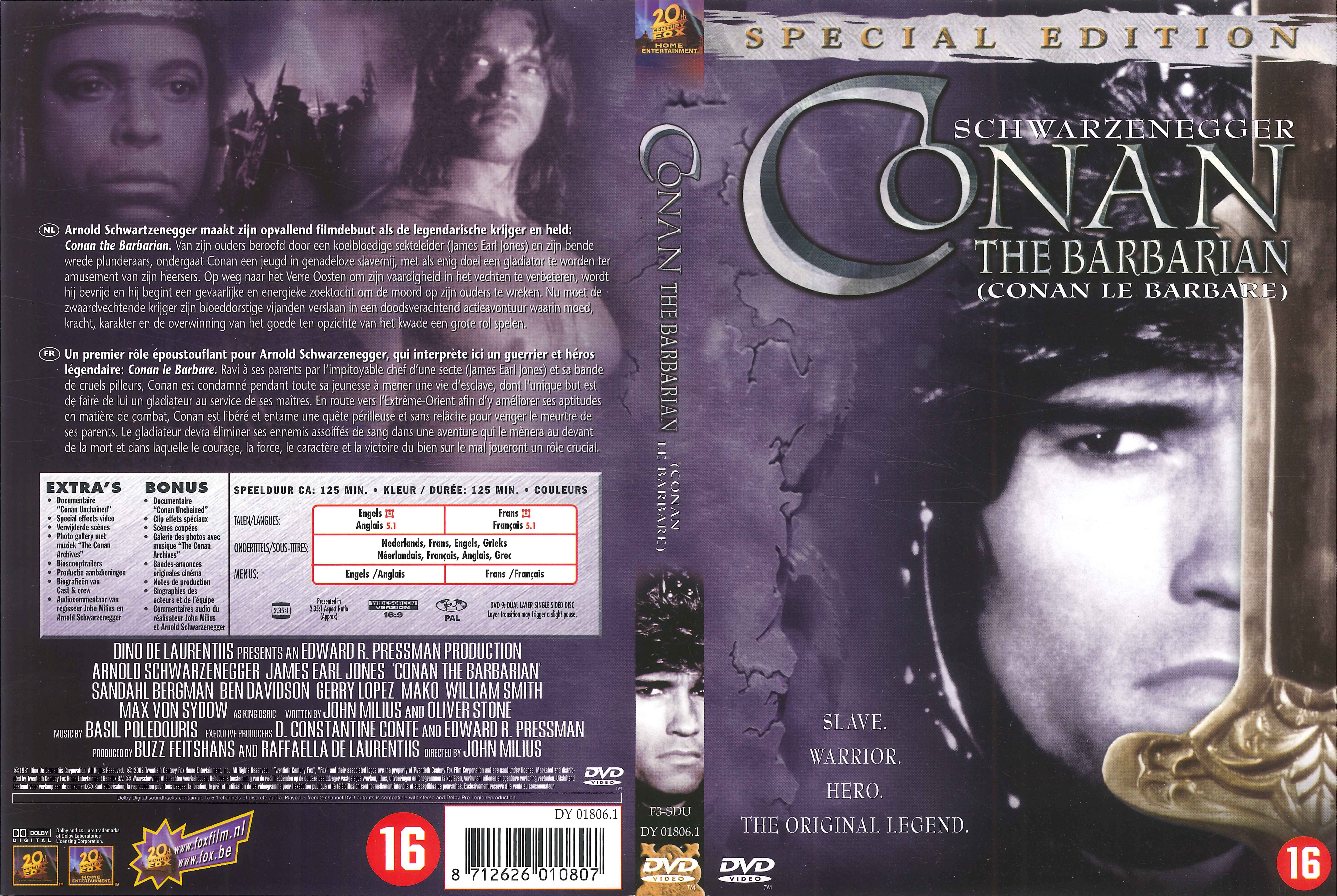 Jaquette DVD Conan le barbare v2