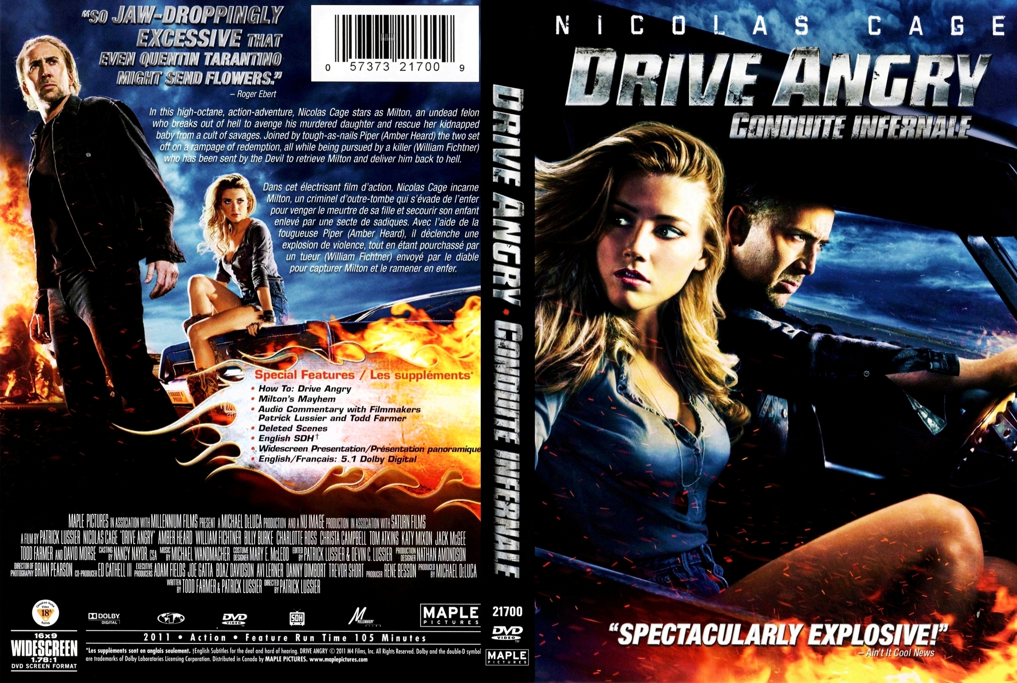 Jaquette DVD Conduite infernale - Drive angry (Canadienne)