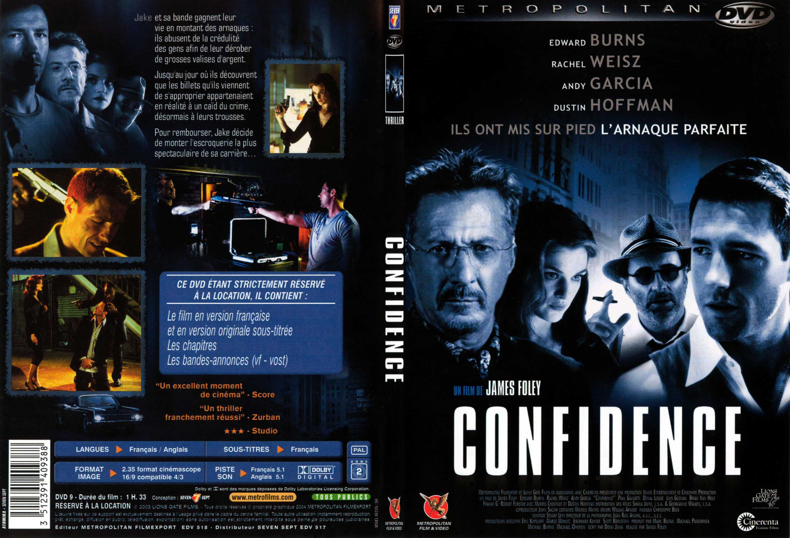 Jaquette DVD Confidence - SLIM