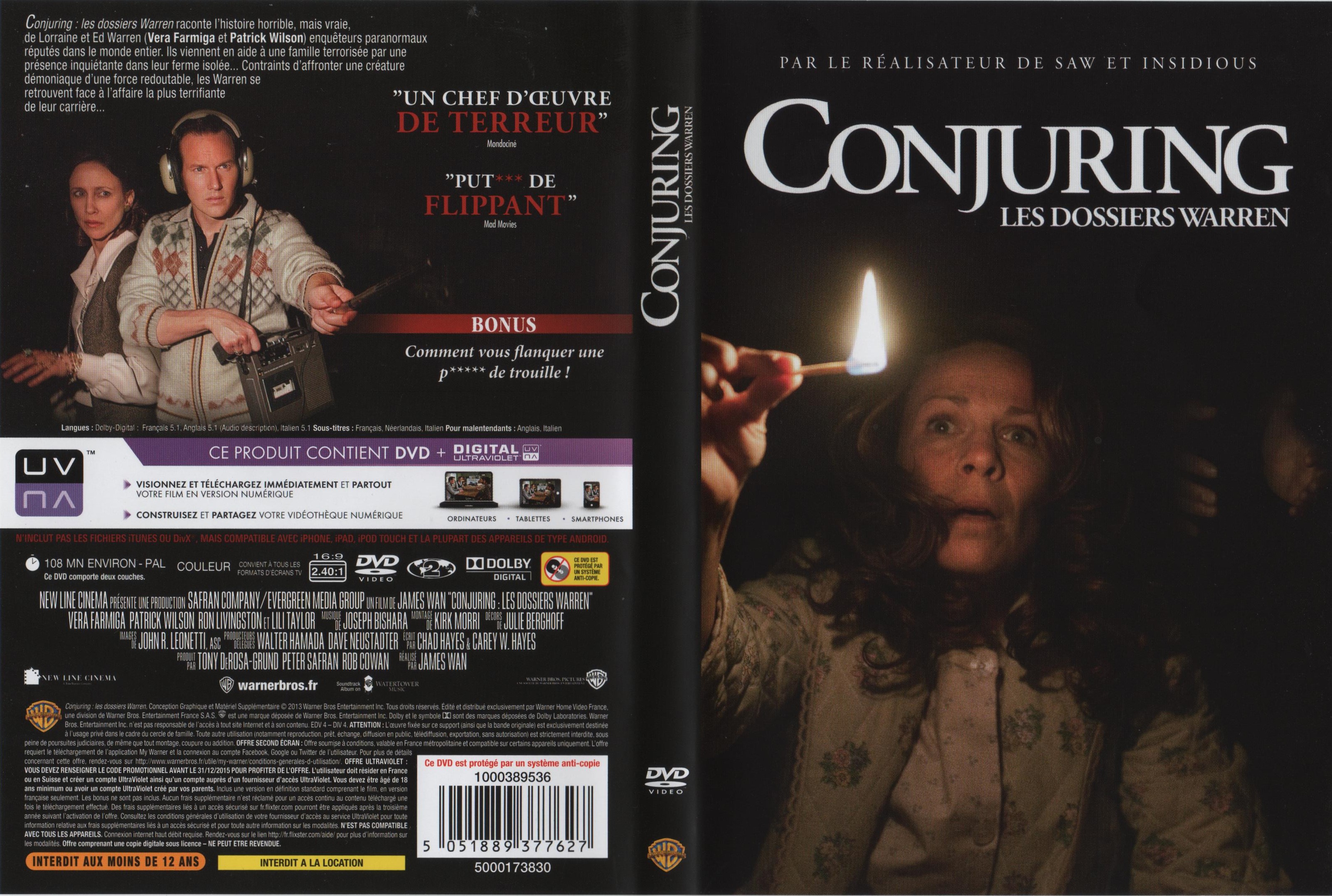 Jaquette DVD Conjuring Les dossiers Warren v2