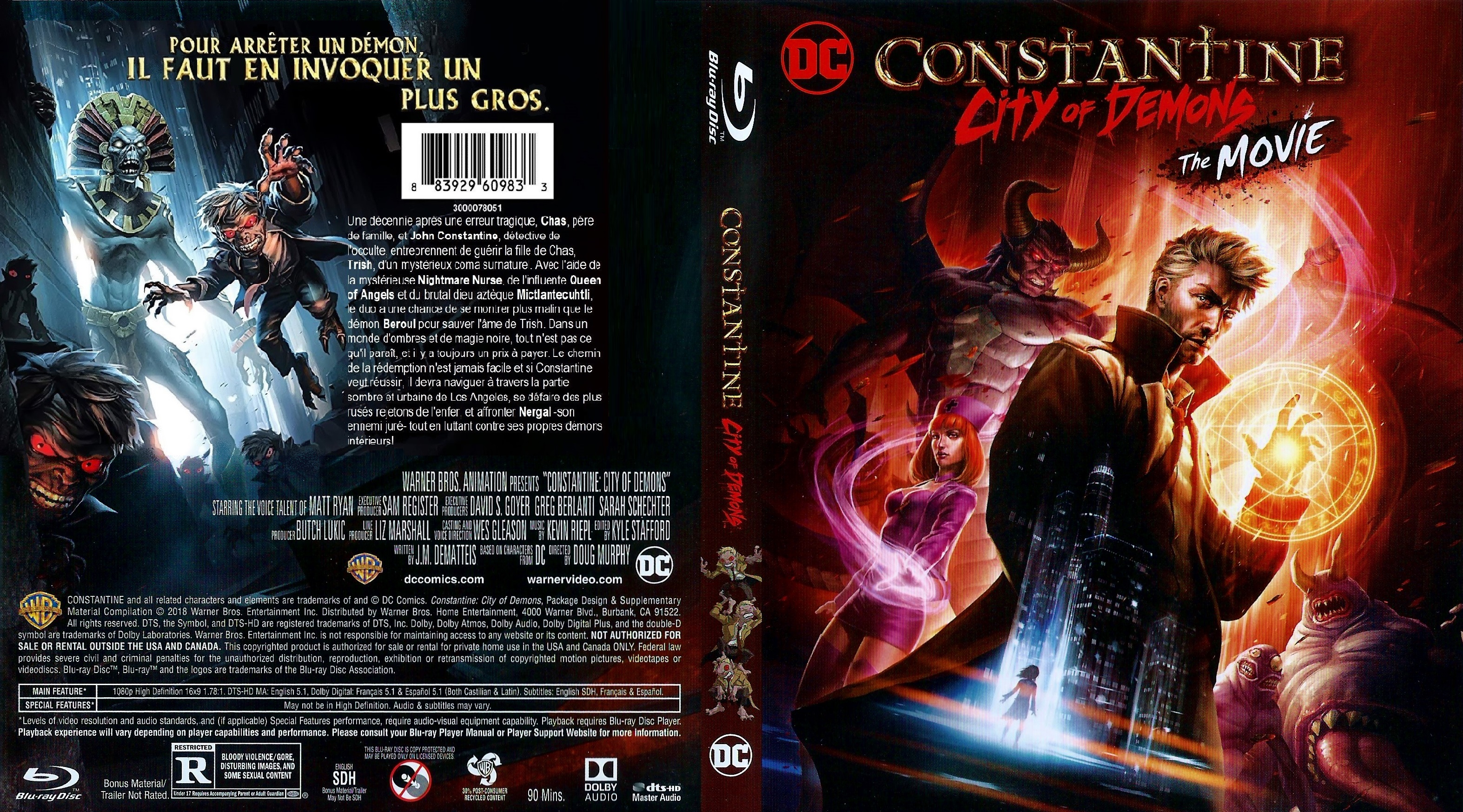 Jaquette DVD Constantine City of Demons Blu-ray custom v2