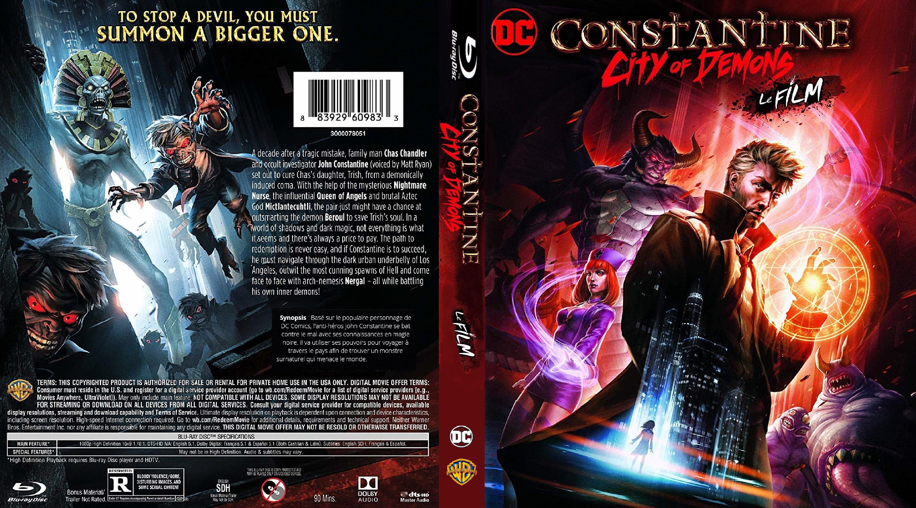 Jaquette DVD Constantine City of demons custom (BLU-RAY)