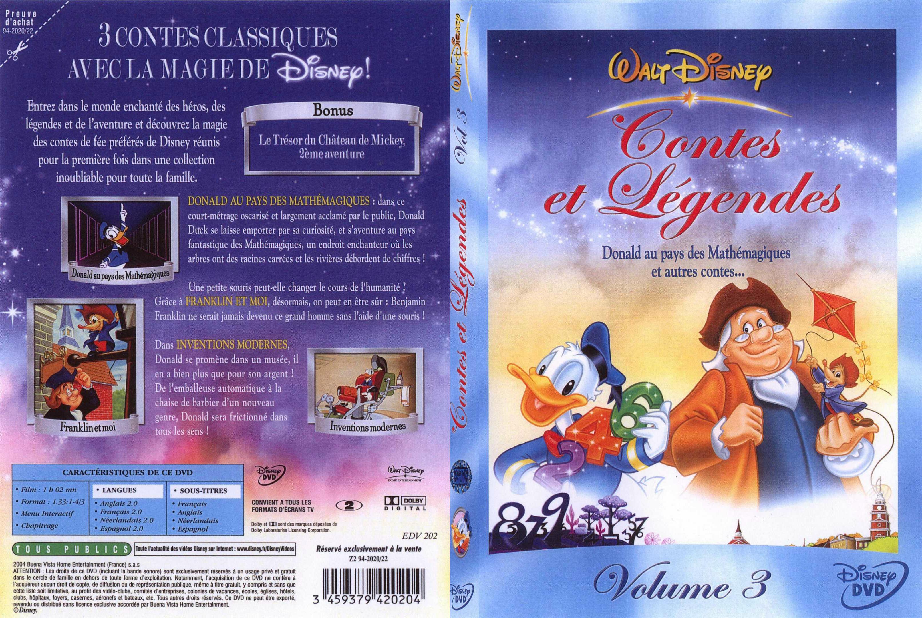 Jaquette DVD Contes et legendes 3 - SLIM