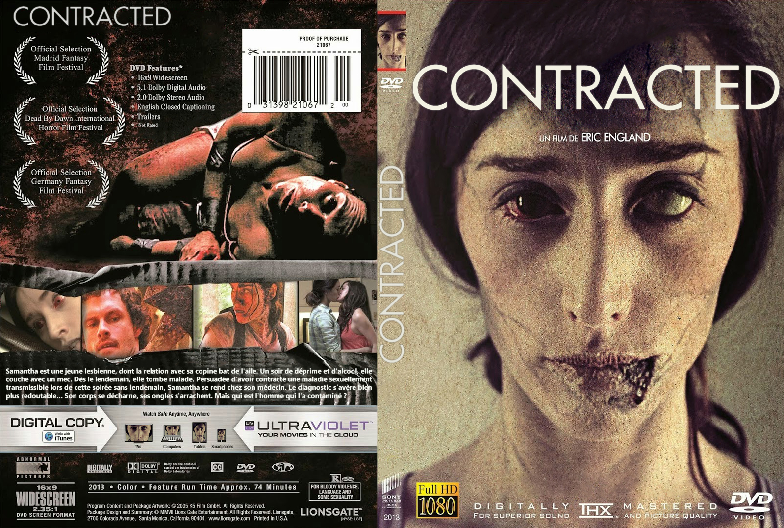 Jaquette DVD Contracted (Canadienne)