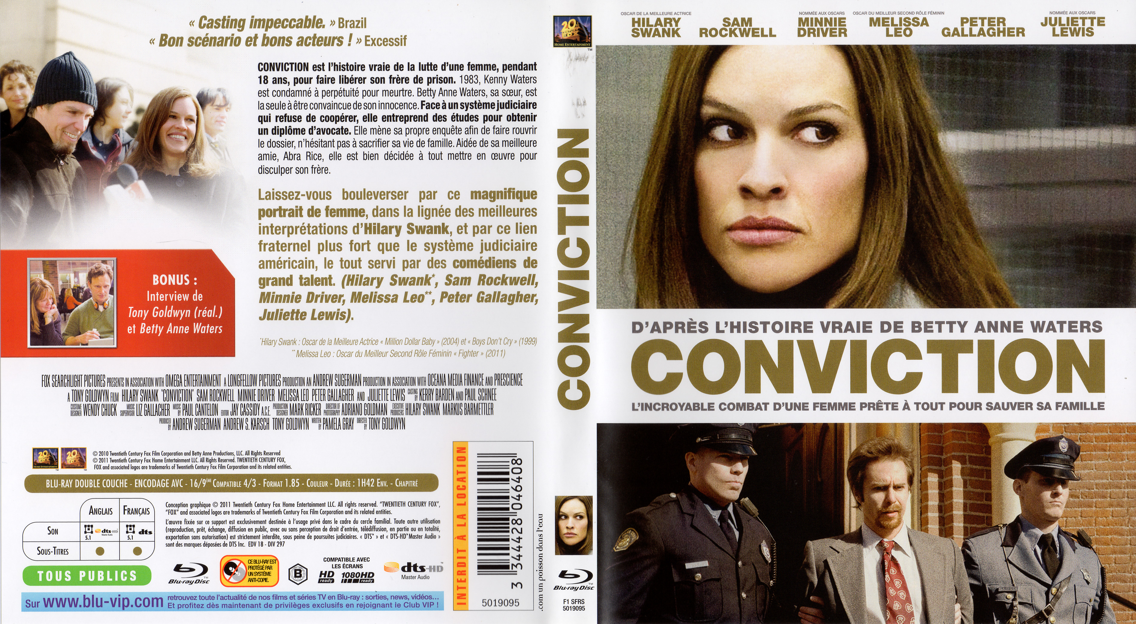 Jaquette DVD Conviction (BLU-RAY)