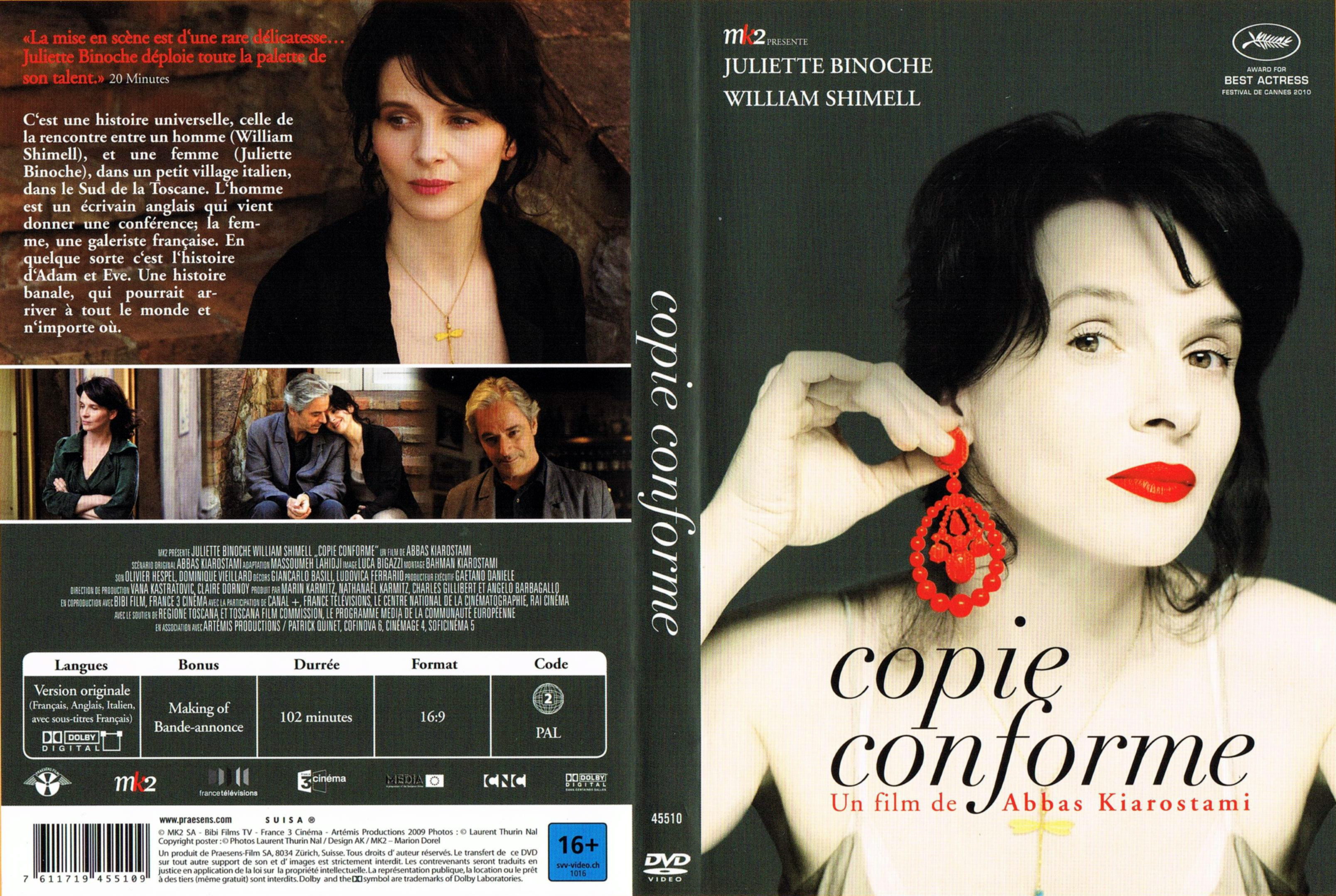Jaquette DVD Copie conforme
