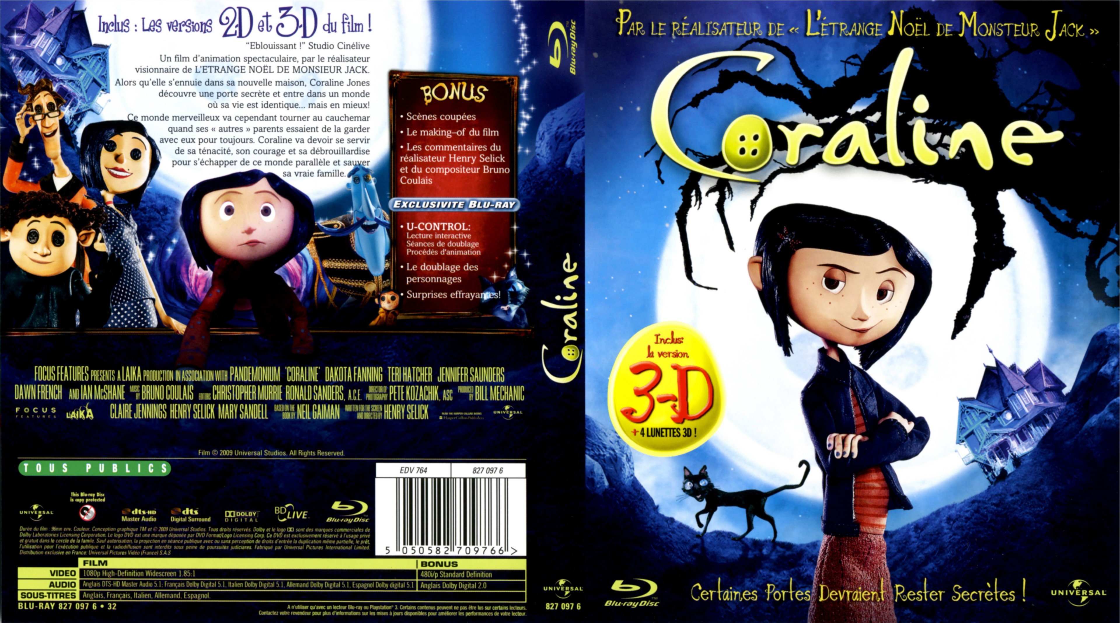 Jaquette DVD Coraline (BLU-RAY)