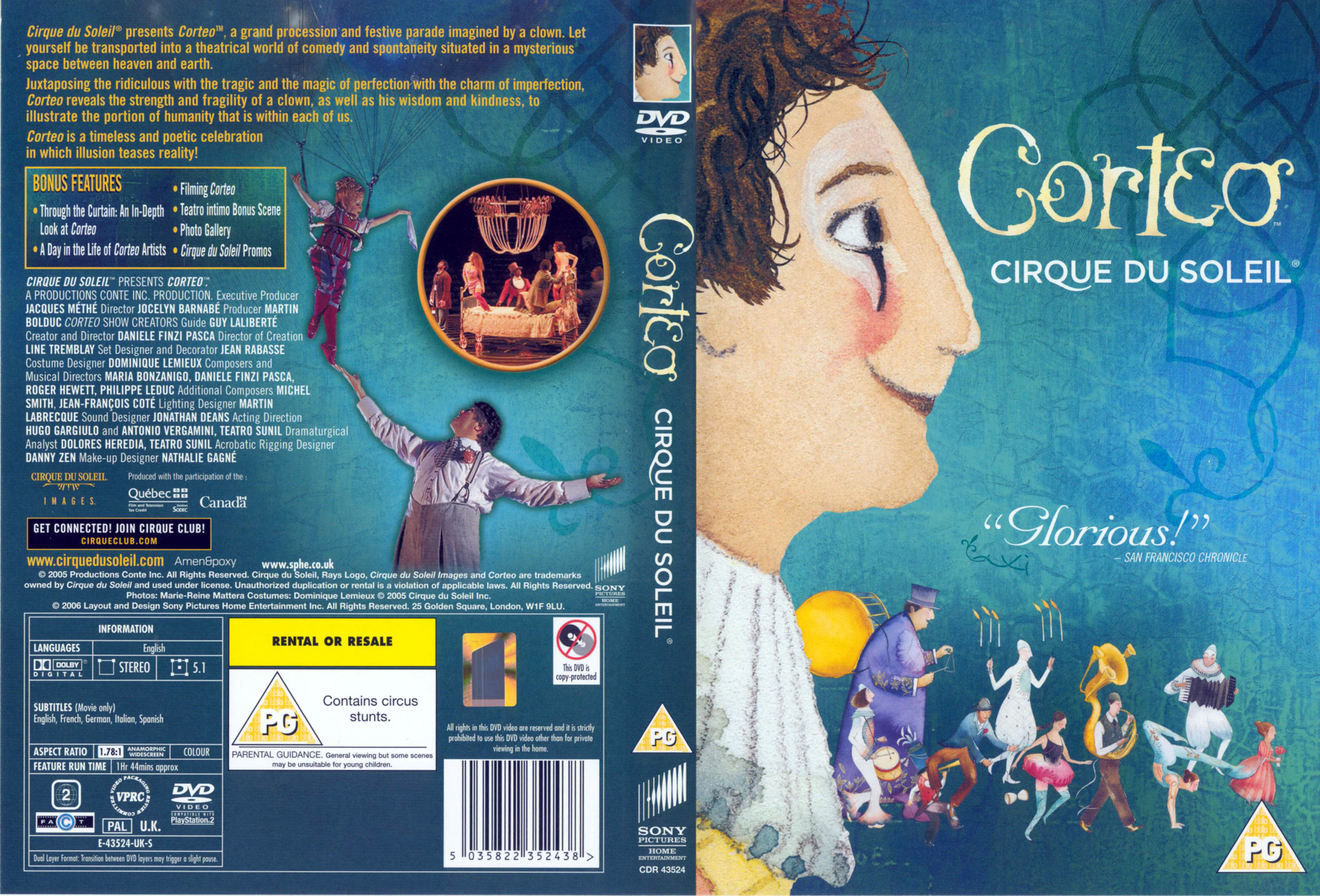 Jaquette DVD Corteo Cirque du Soleil