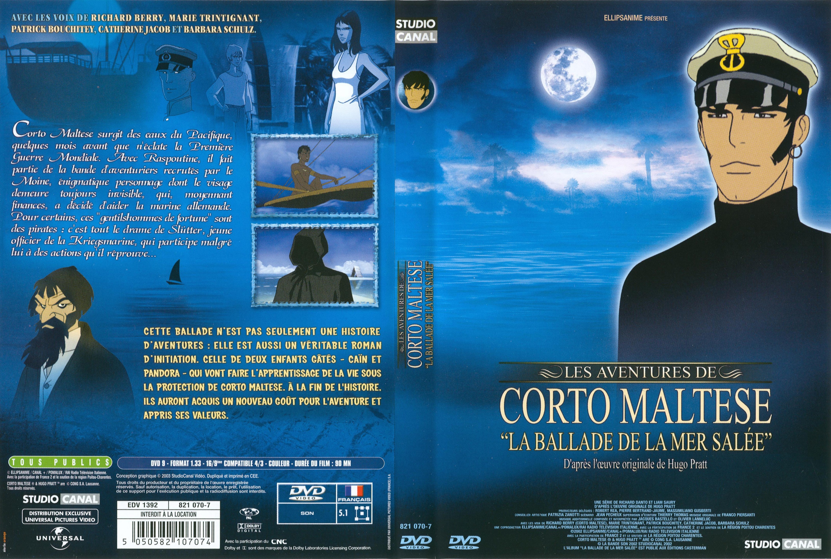 Jaquette DVD Corto Maltese - la ballade de la mer sale