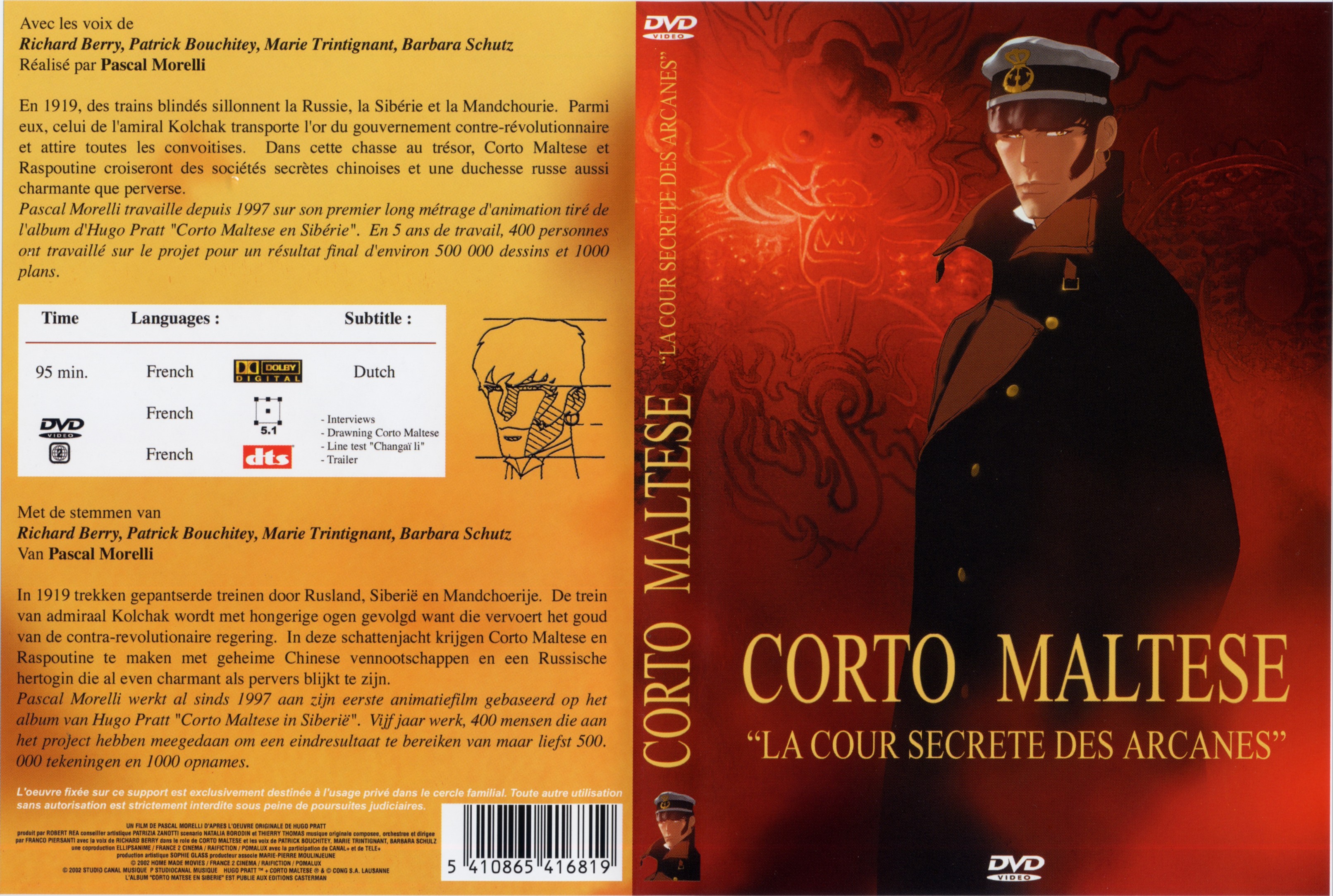 Jaquette DVD Corto Maltese - la cour secrete des arcanes v2