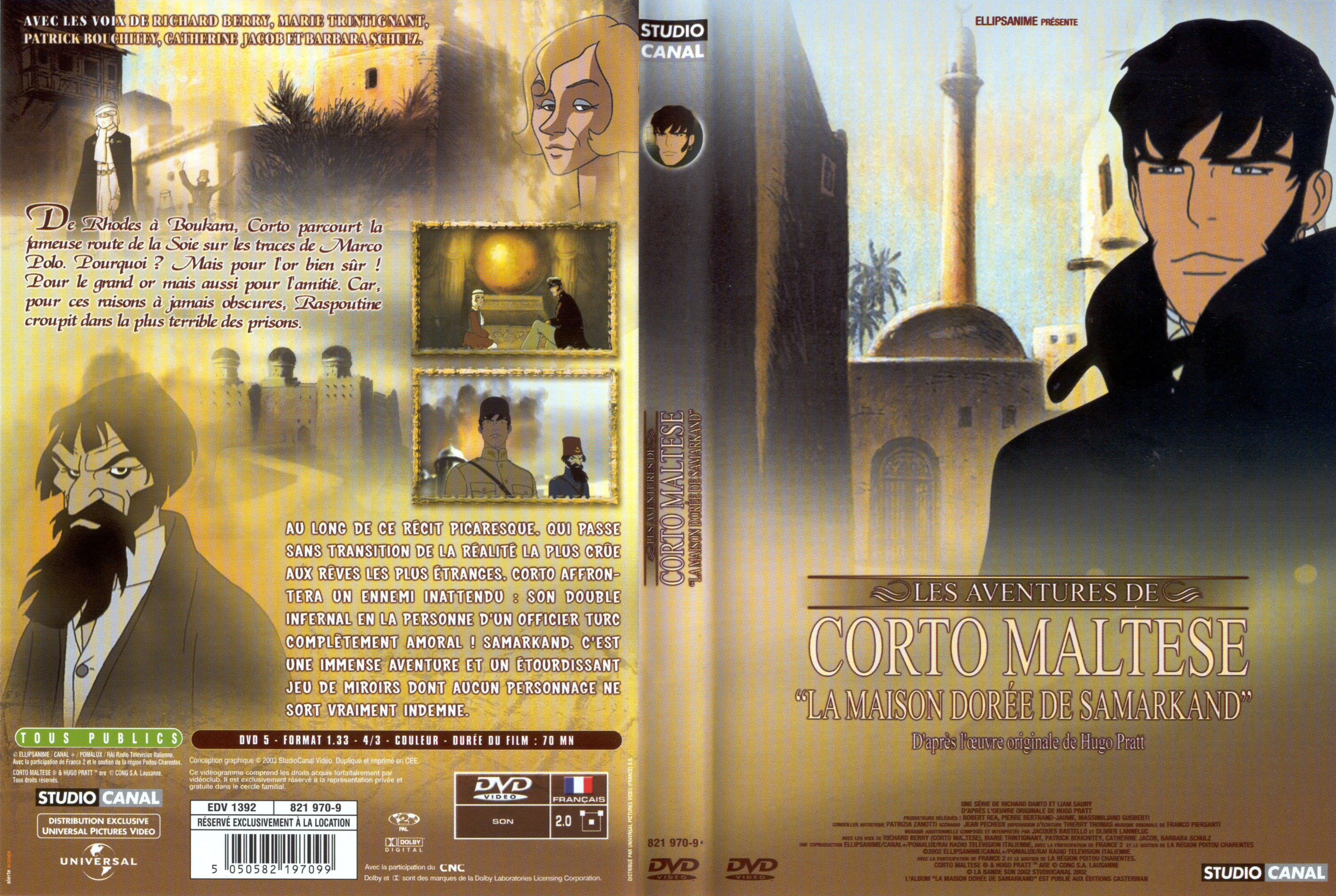 Jaquette DVD Corto Maltese - la maison dore de samarkand