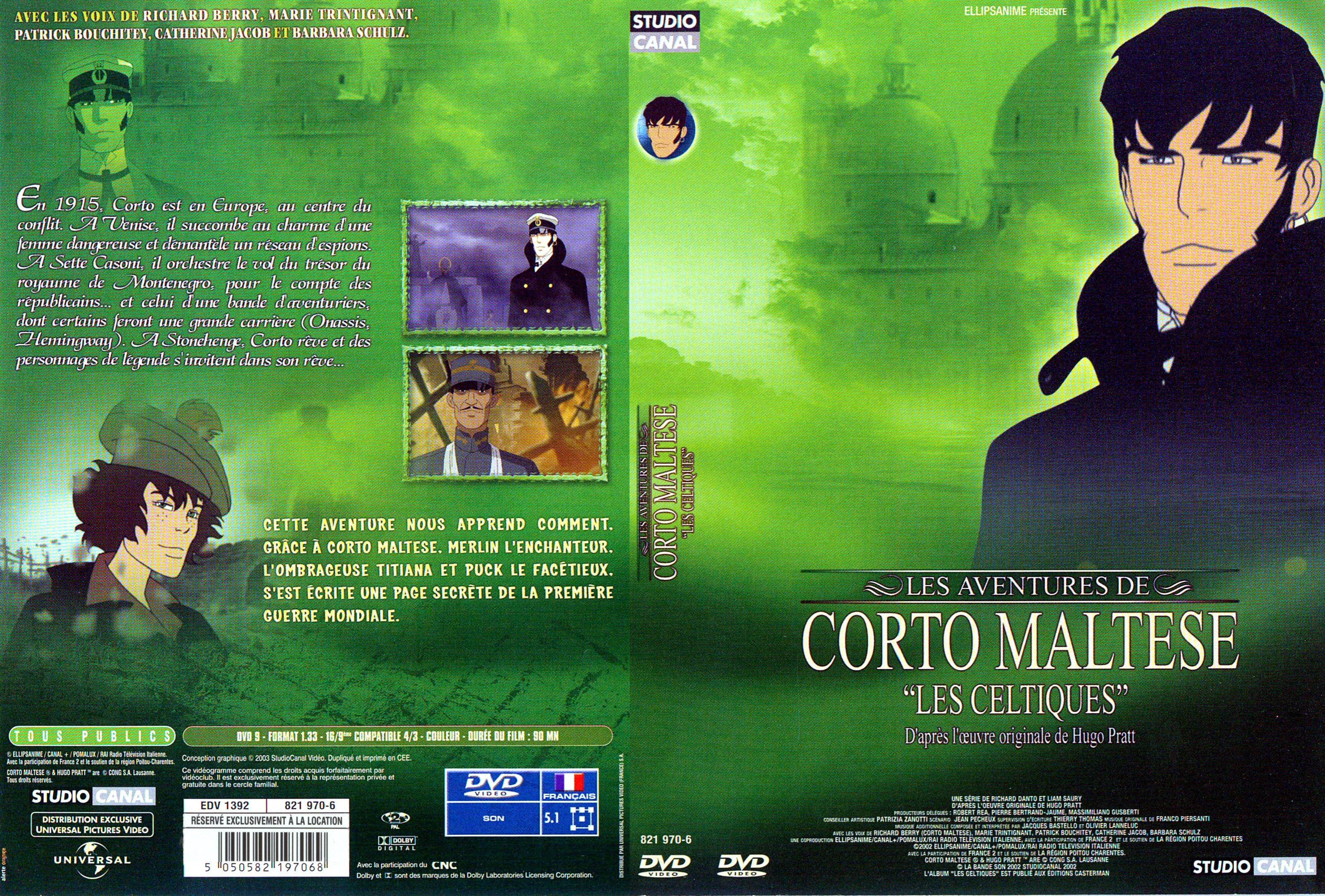 Jaquette DVD Corto Maltese - les celtiques