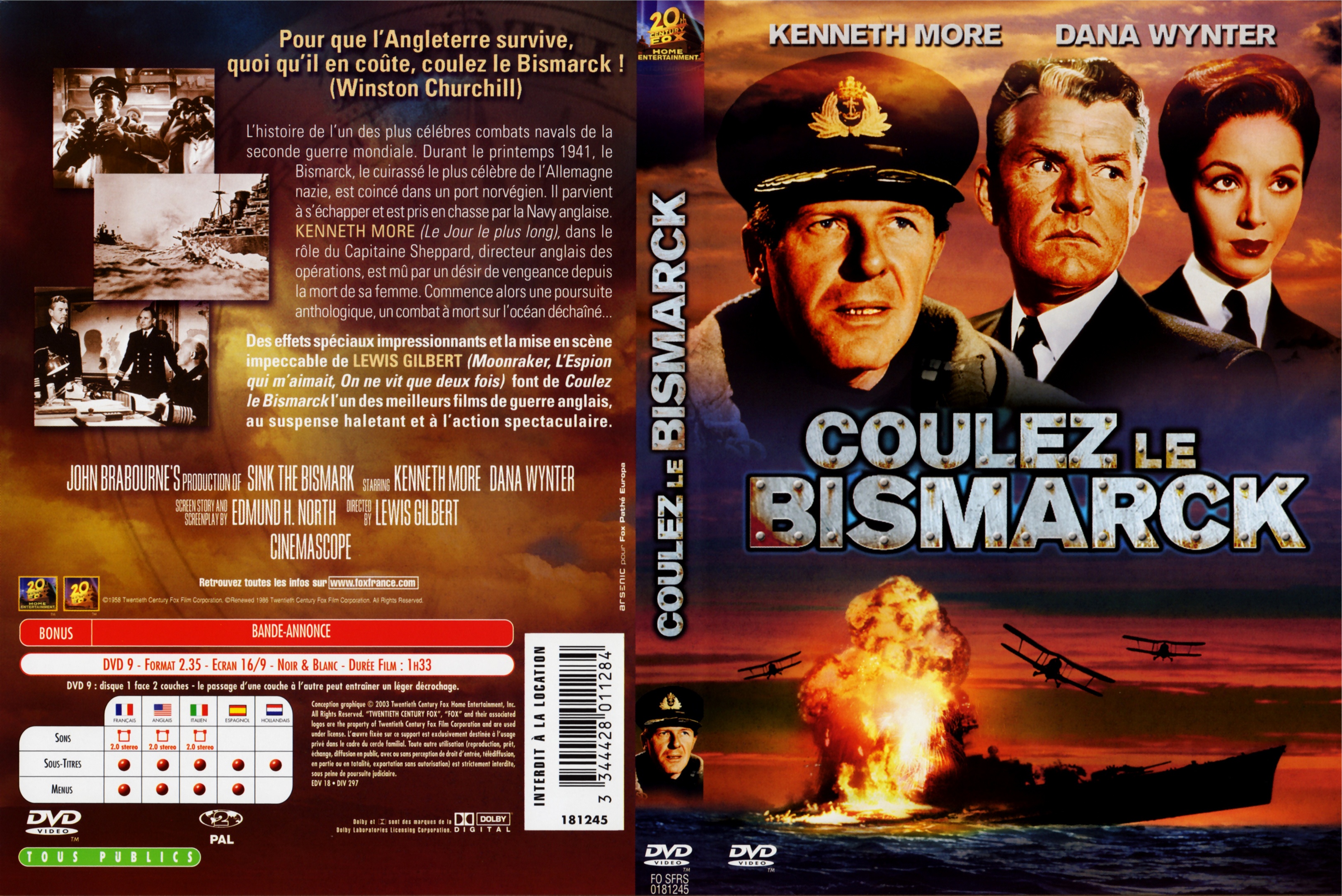 Jaquette DVD Coulez le Bismarck v2