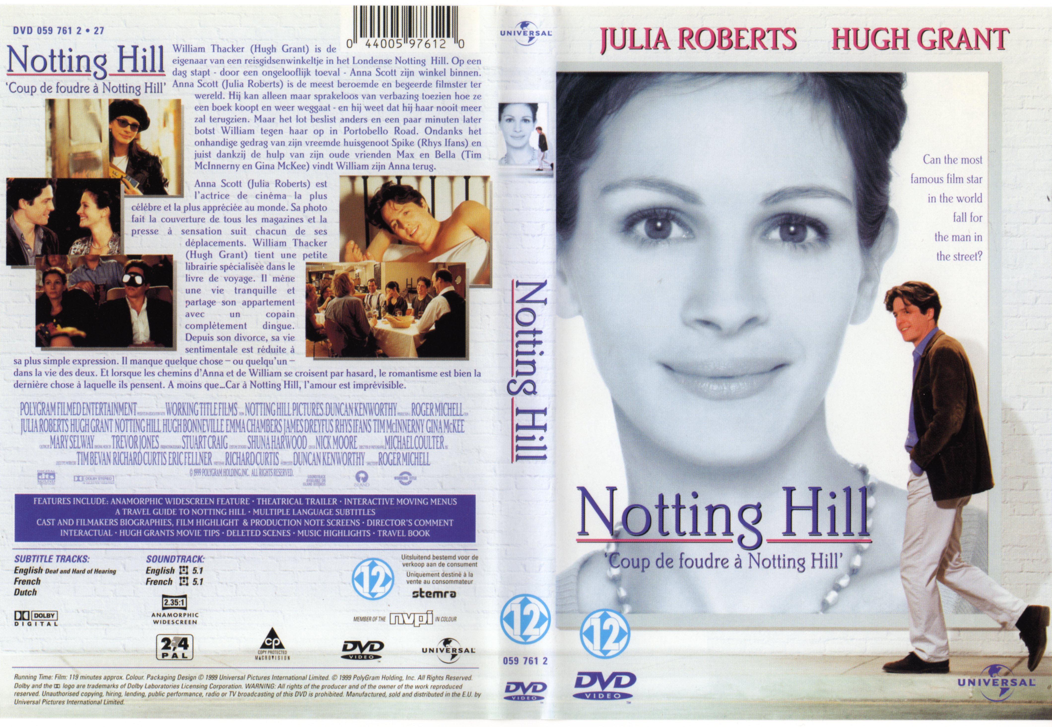 Jaquette DVD Coup de foudre  Notting Hill