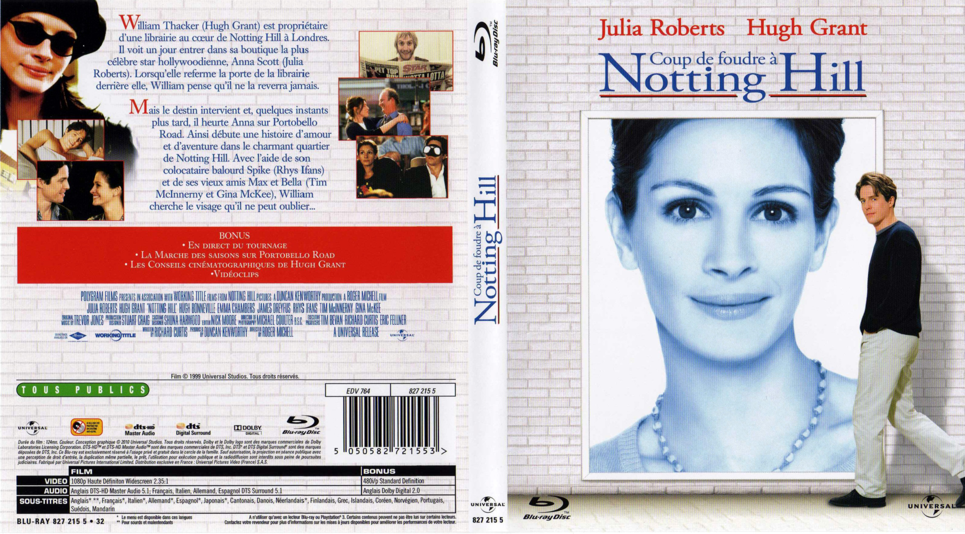 Jaquette DVD Coup de foudre  Notting Hill (BLU-RAY)