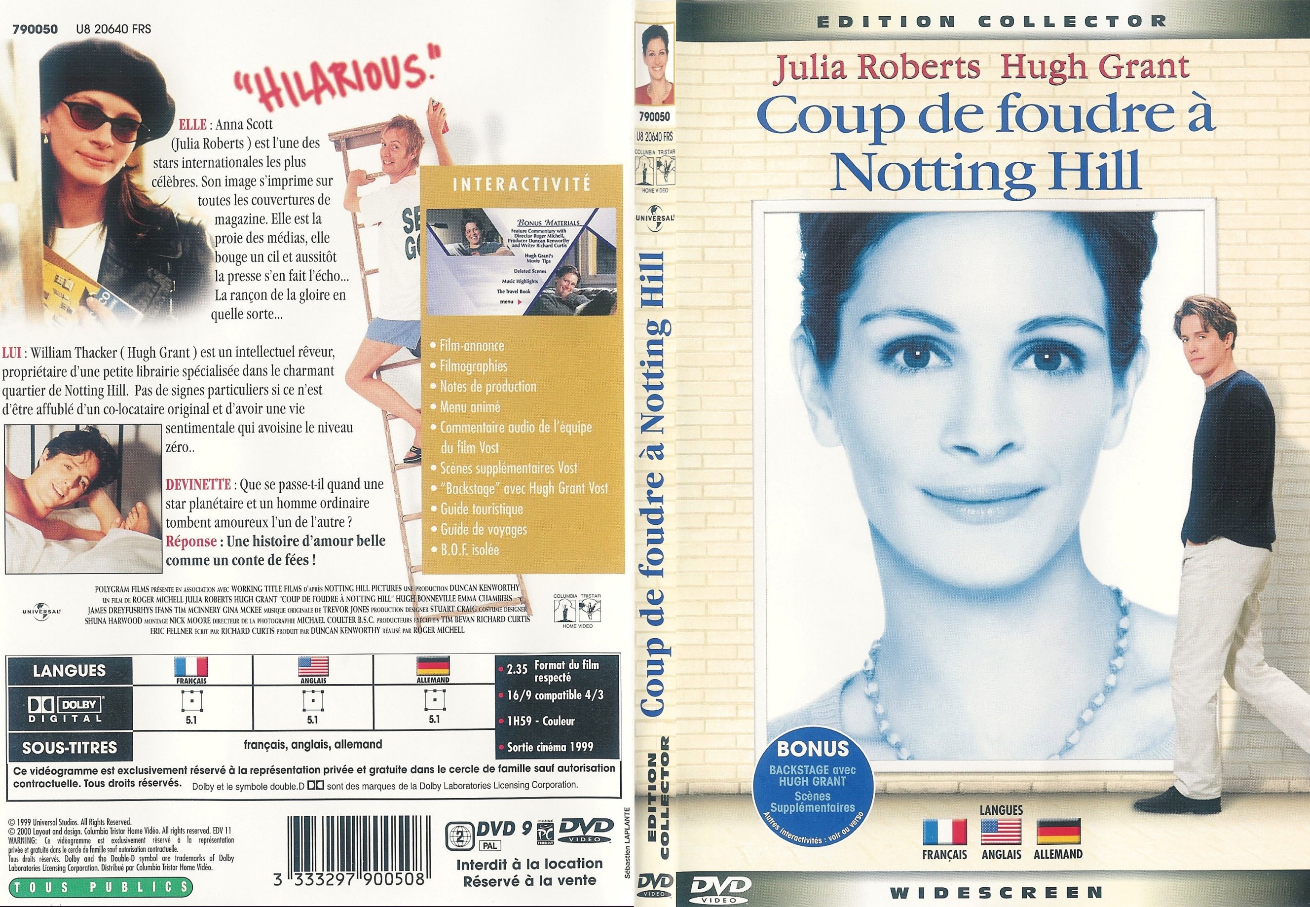 Jaquette DVD Coup de foudre  Notting Hill - SLIM