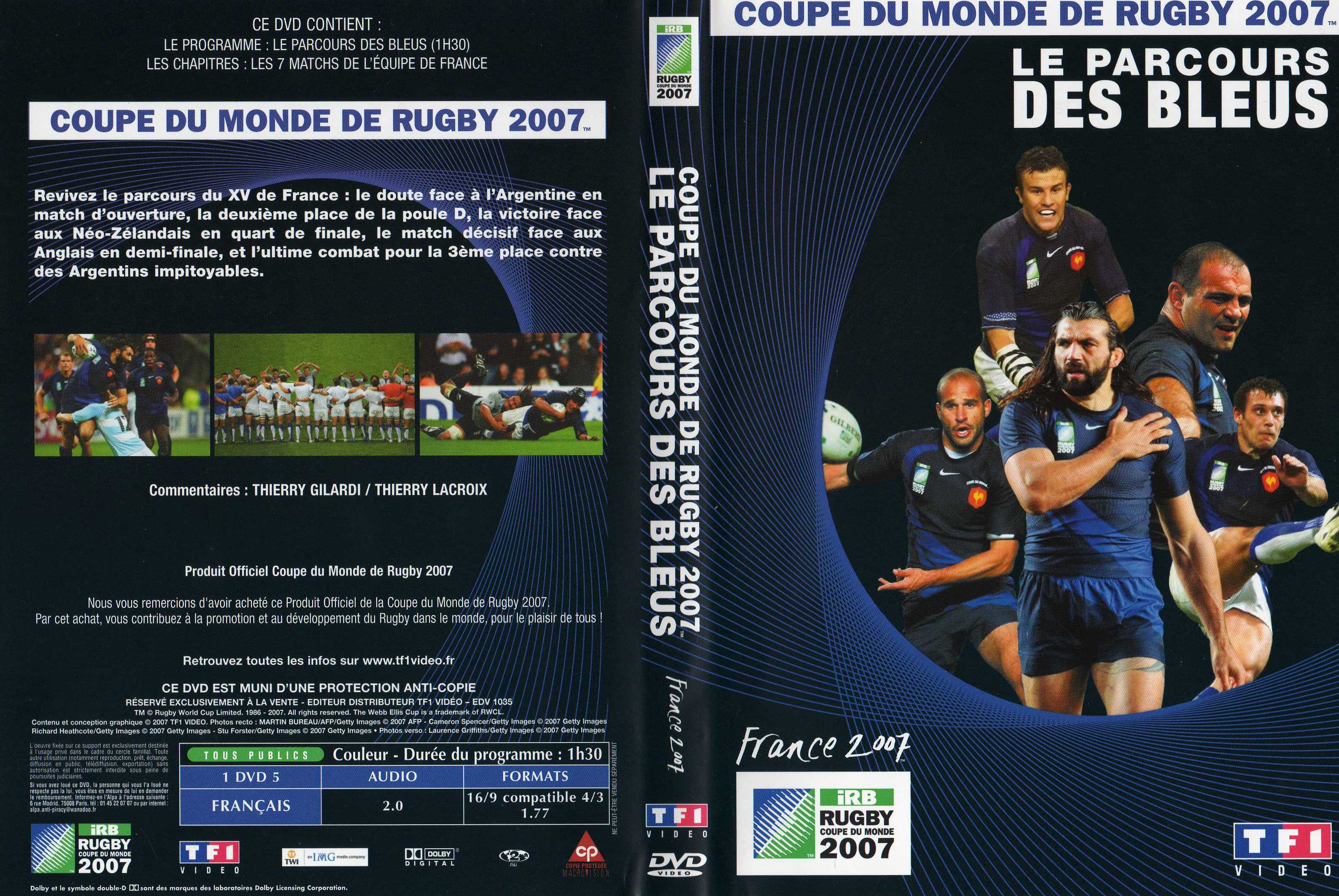 Jaquette DVD Coupe du Monde de Rugby 2007 (Le Parcours des Bleus)
