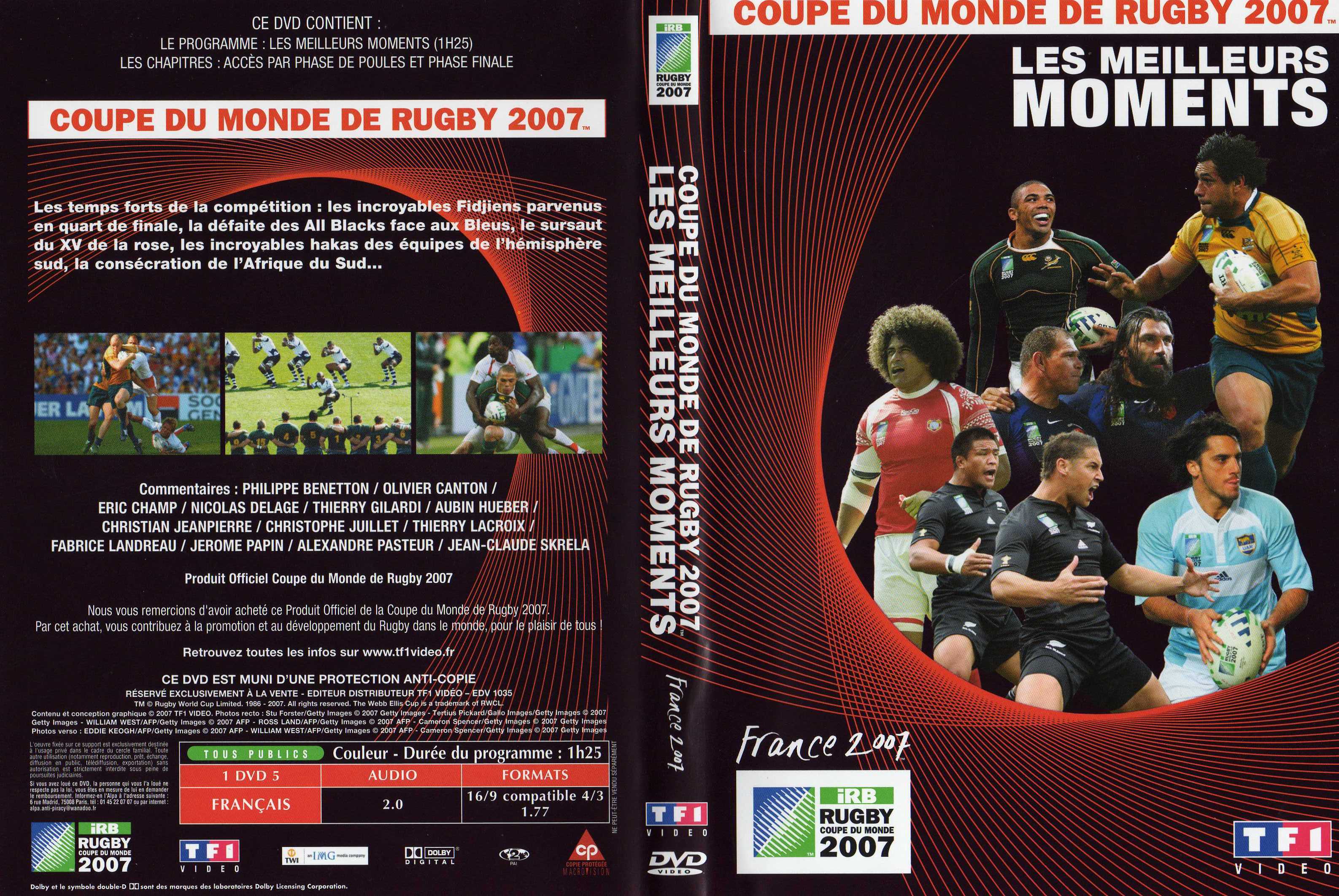 Jaquette DVD Coupe du Monde de Rugby 2007 (Les Meilleurs Moments)
