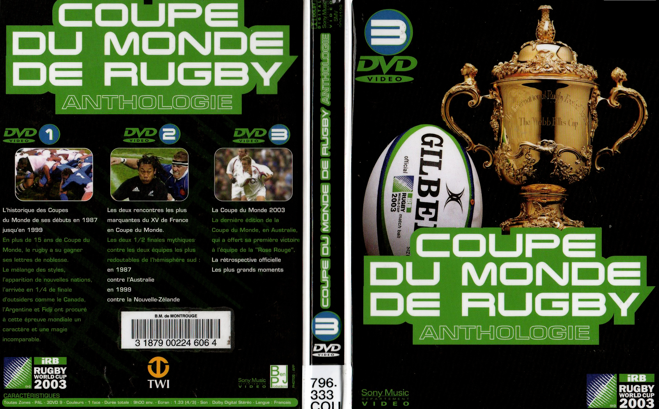 Jaquette DVD Coupe du monde de Rugby Anthologie