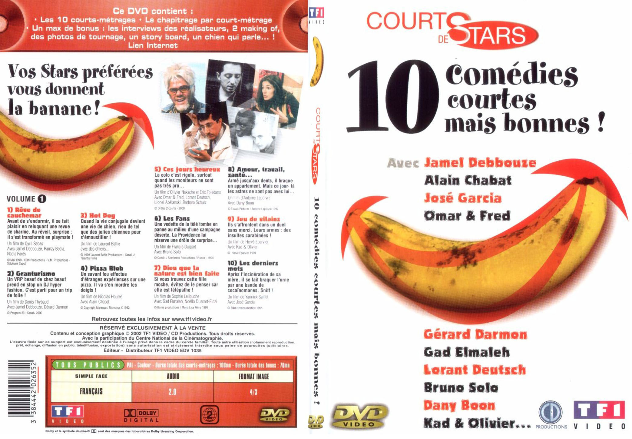 Jaquette DVD Courts de stars - 10 comedies courtes mais bonnes - SLIM