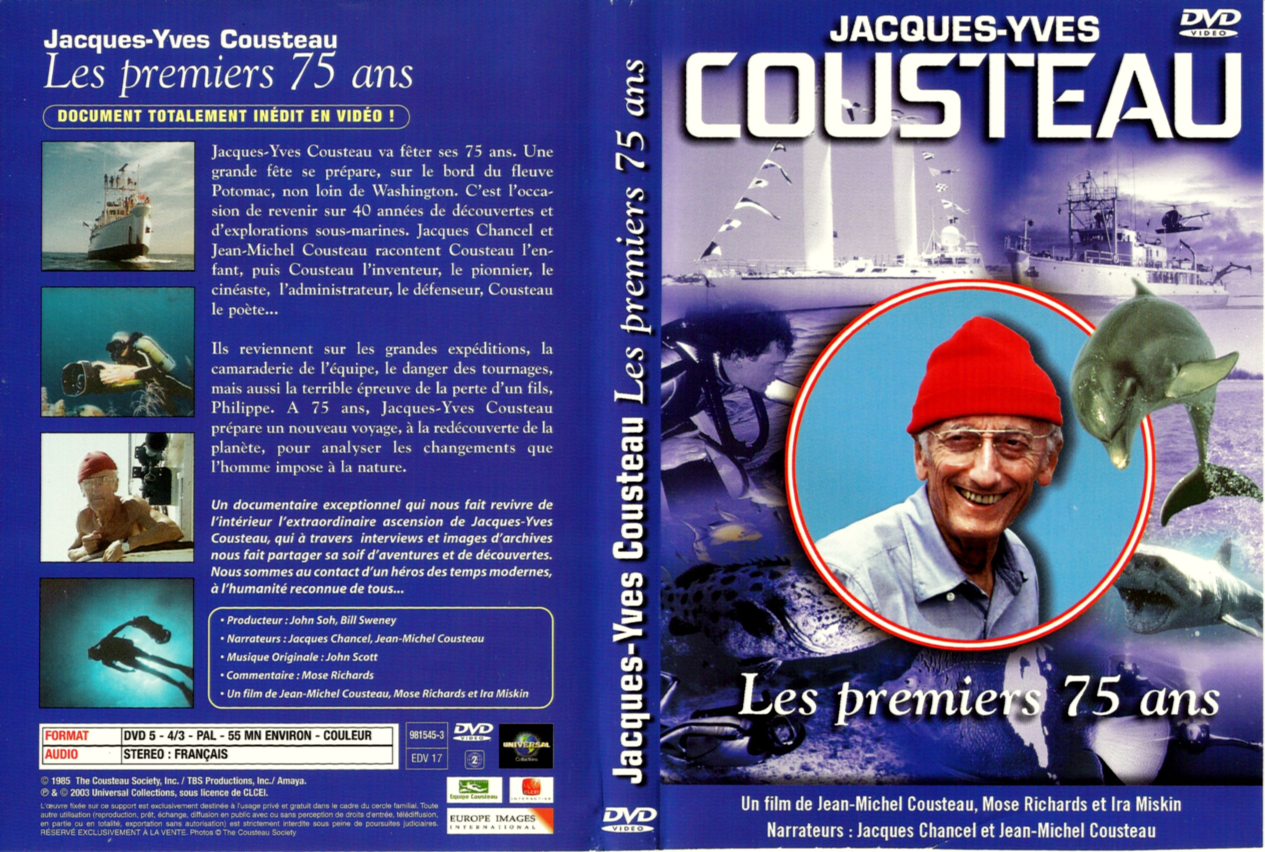 Jaquette DVD Cousteau collection les premiers 75 ans