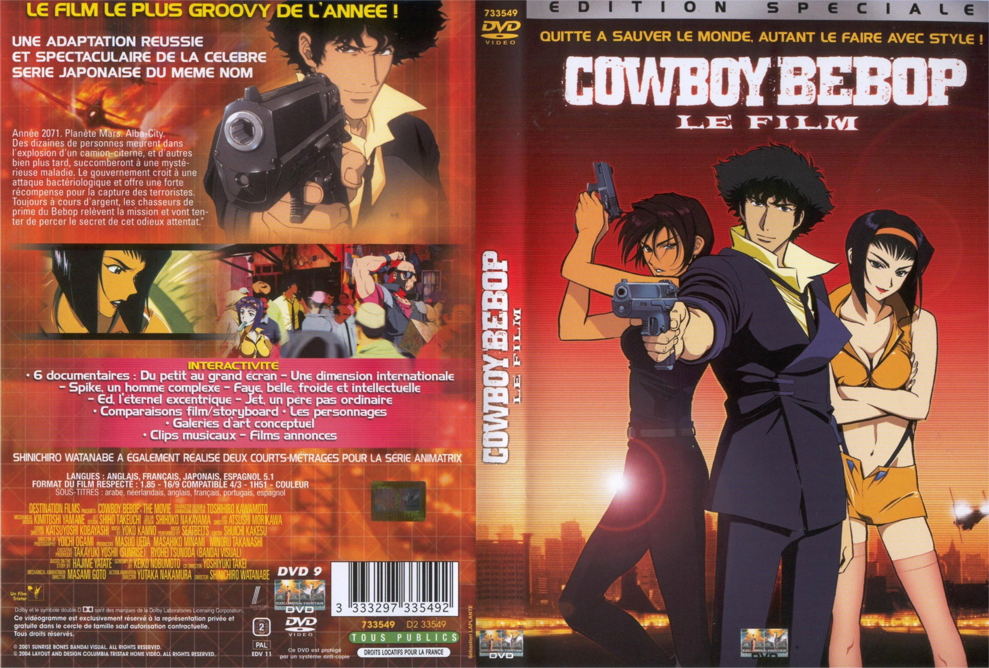 Jaquette DVD de Cowboy Bebop le film - Cinéma Passion