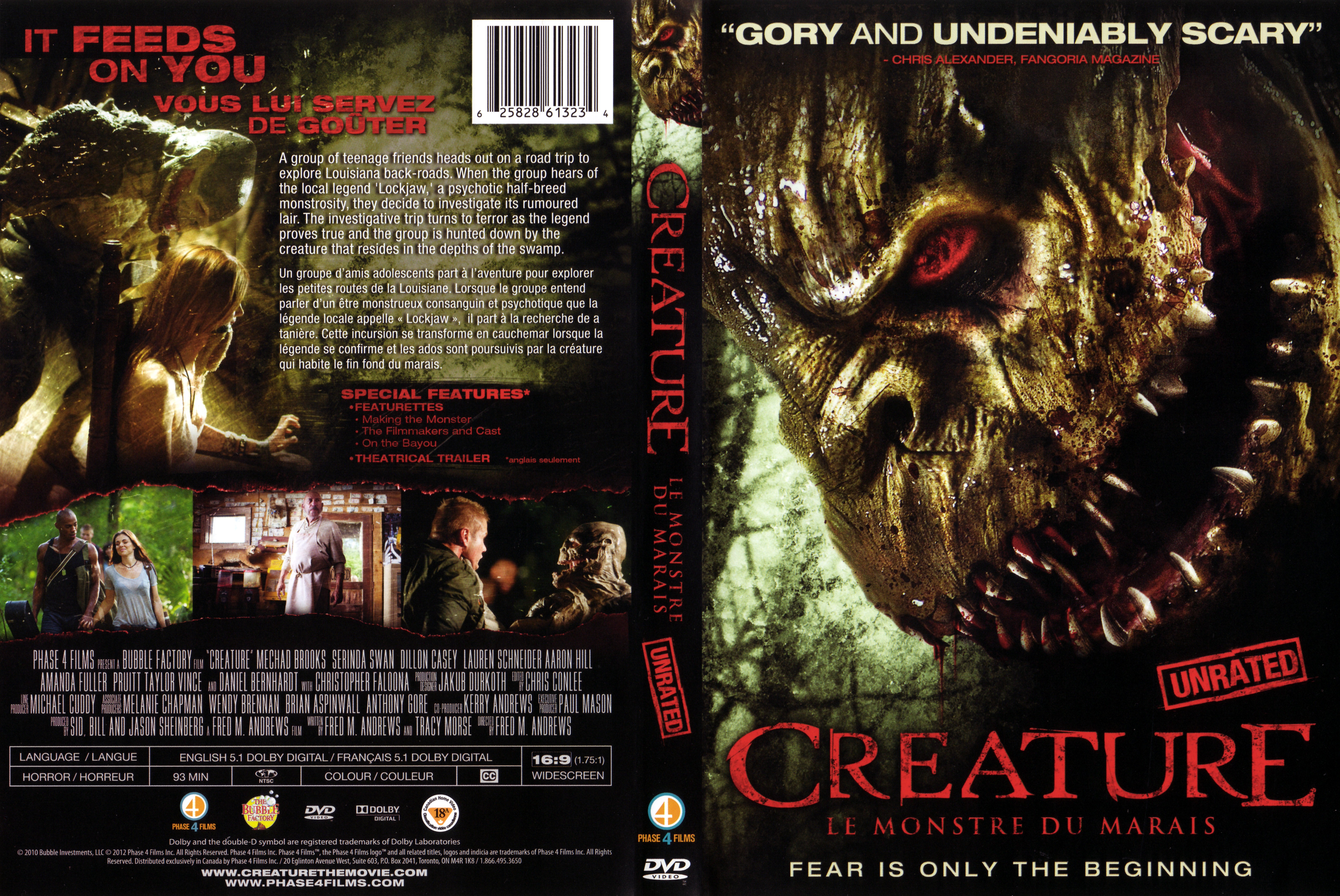 Jaquette DVD Crature - Le monstre du marais (Canadienne)