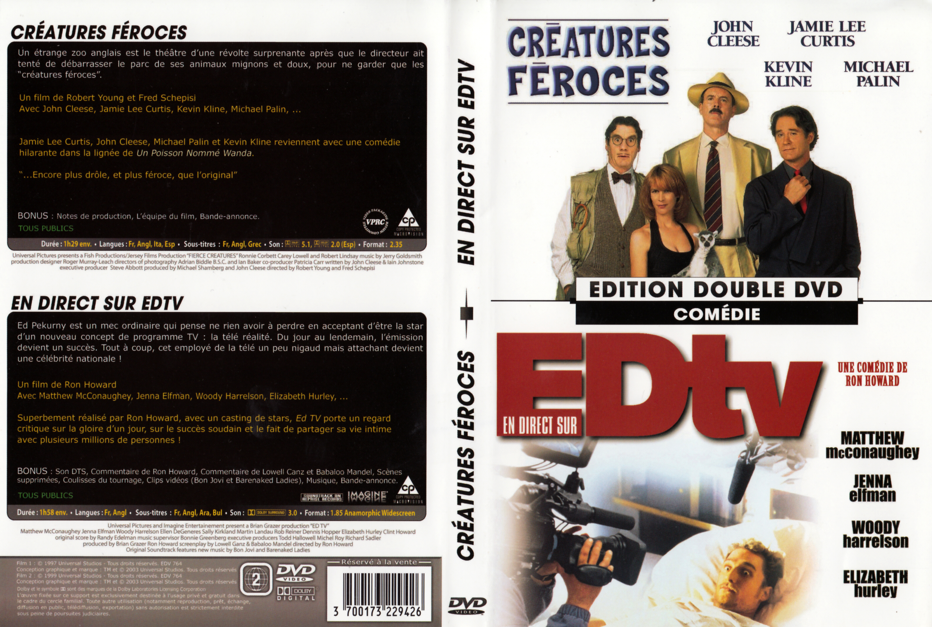 Jaquette DVD Cratures froces + En direct sur EdTv