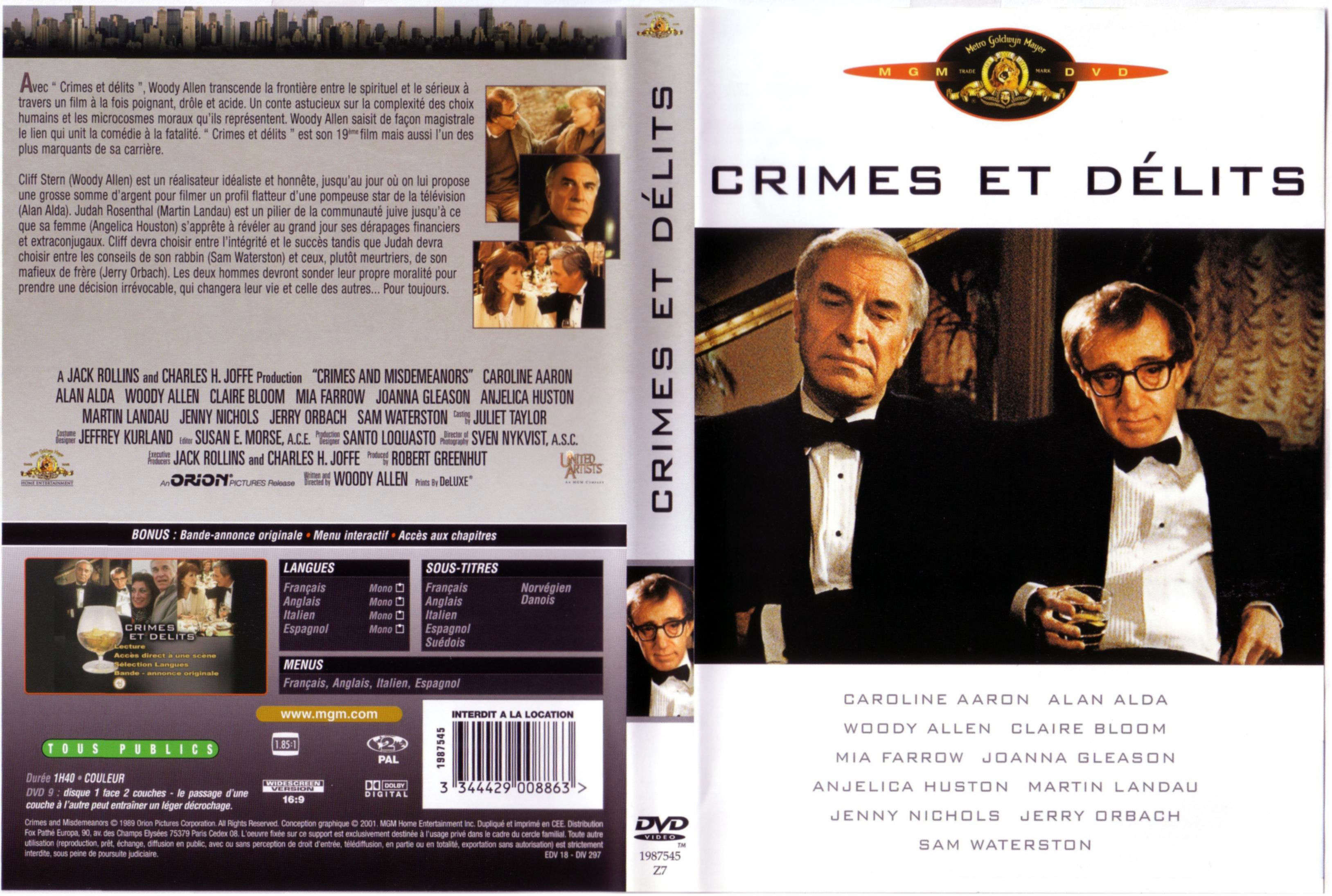 Jaquette DVD Crimes et dlits