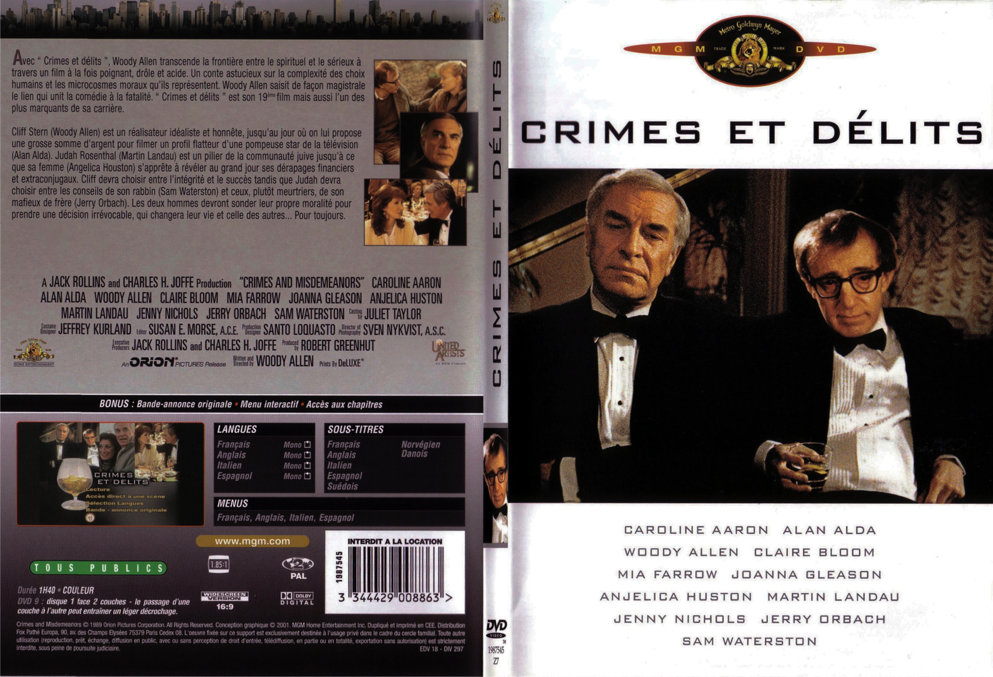 Jaquette DVD Crimes et delits - SLIM