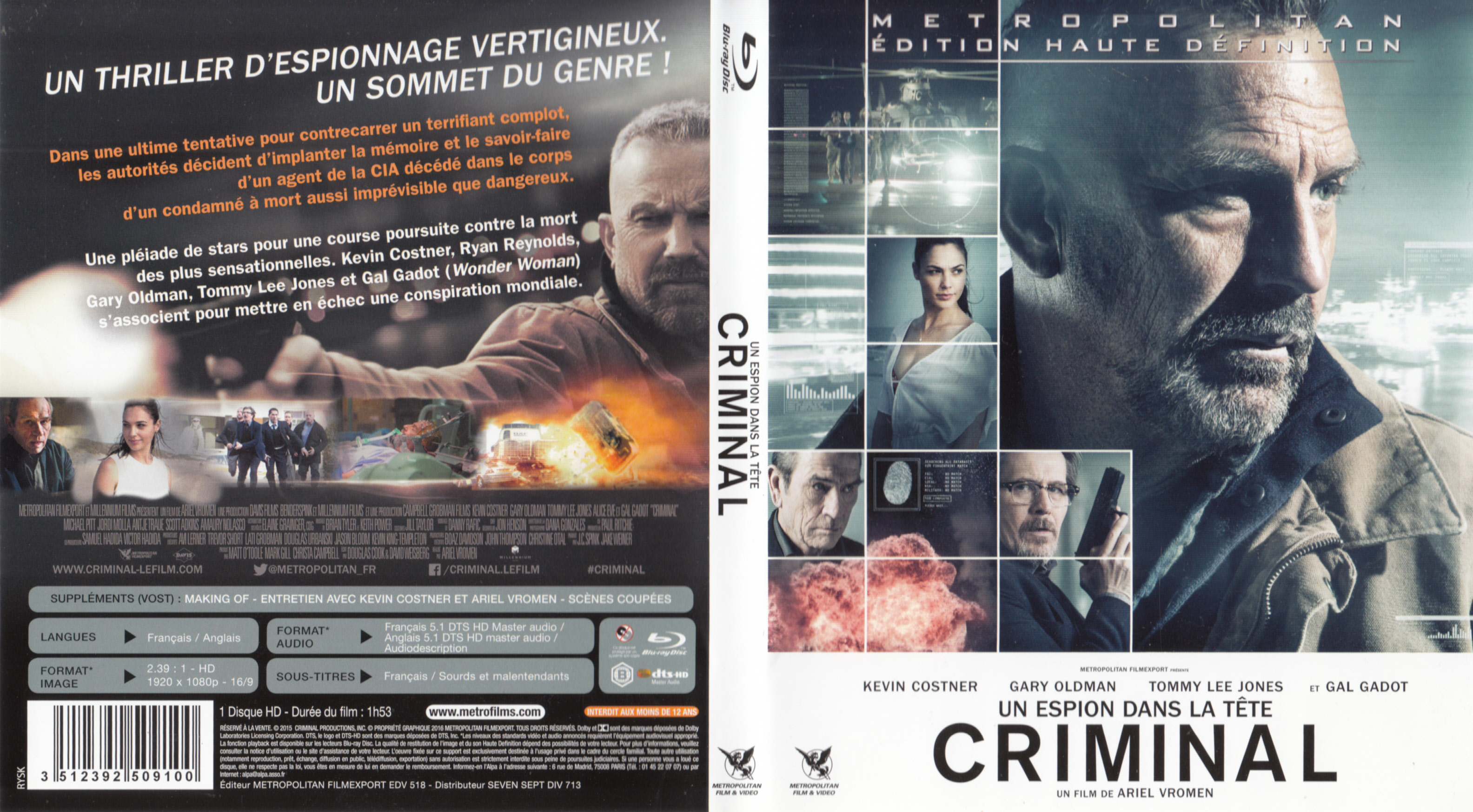 Jaquette DVD Criminal (2016) (BLU-RAY)