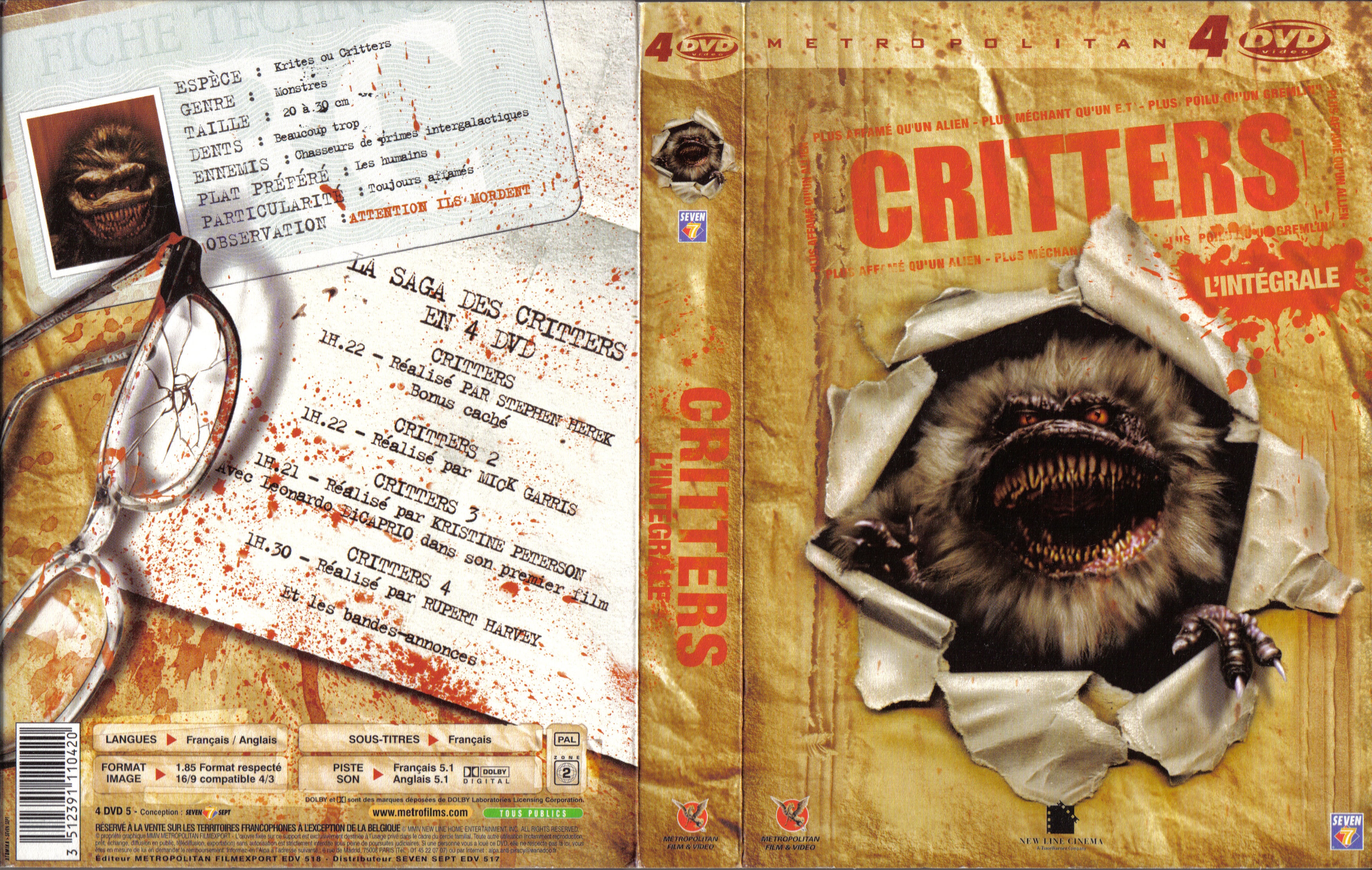 Jaquette DVD Critters COFFRET