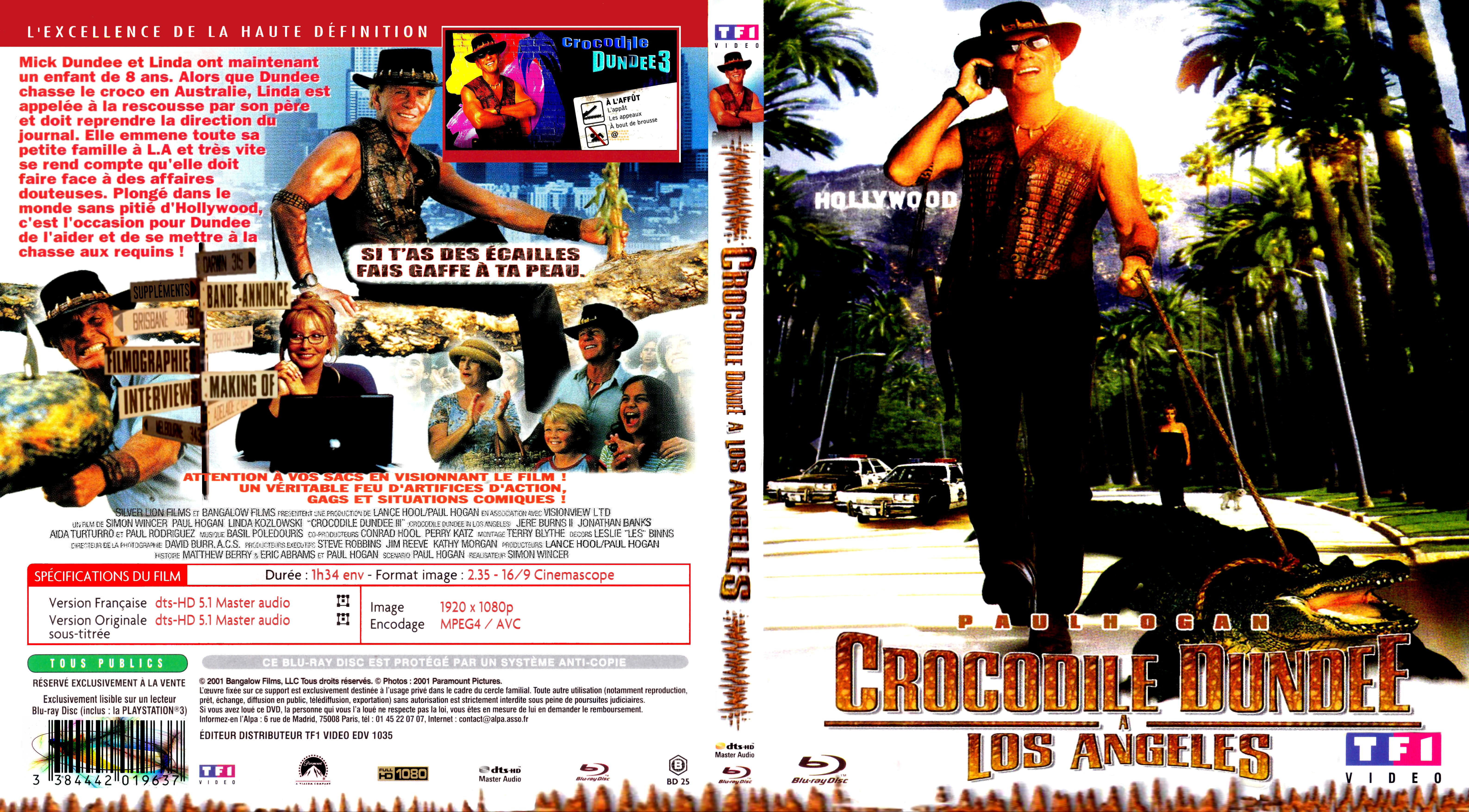 Jaquette DVD Crocodile dundee 3 custom (BLU-RAY)