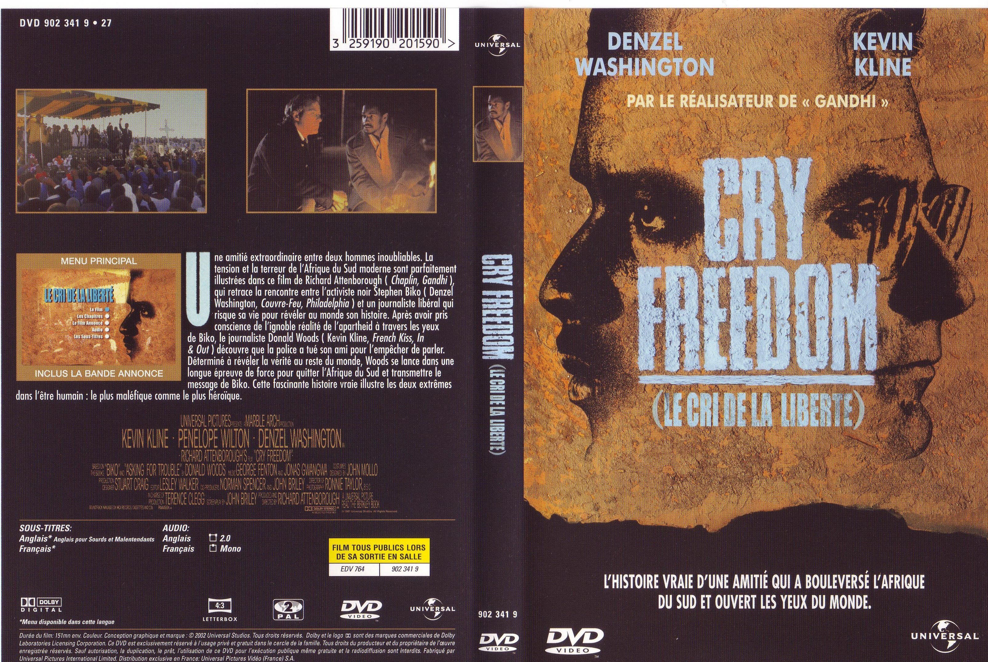 Jaquette DVD Cry freedom