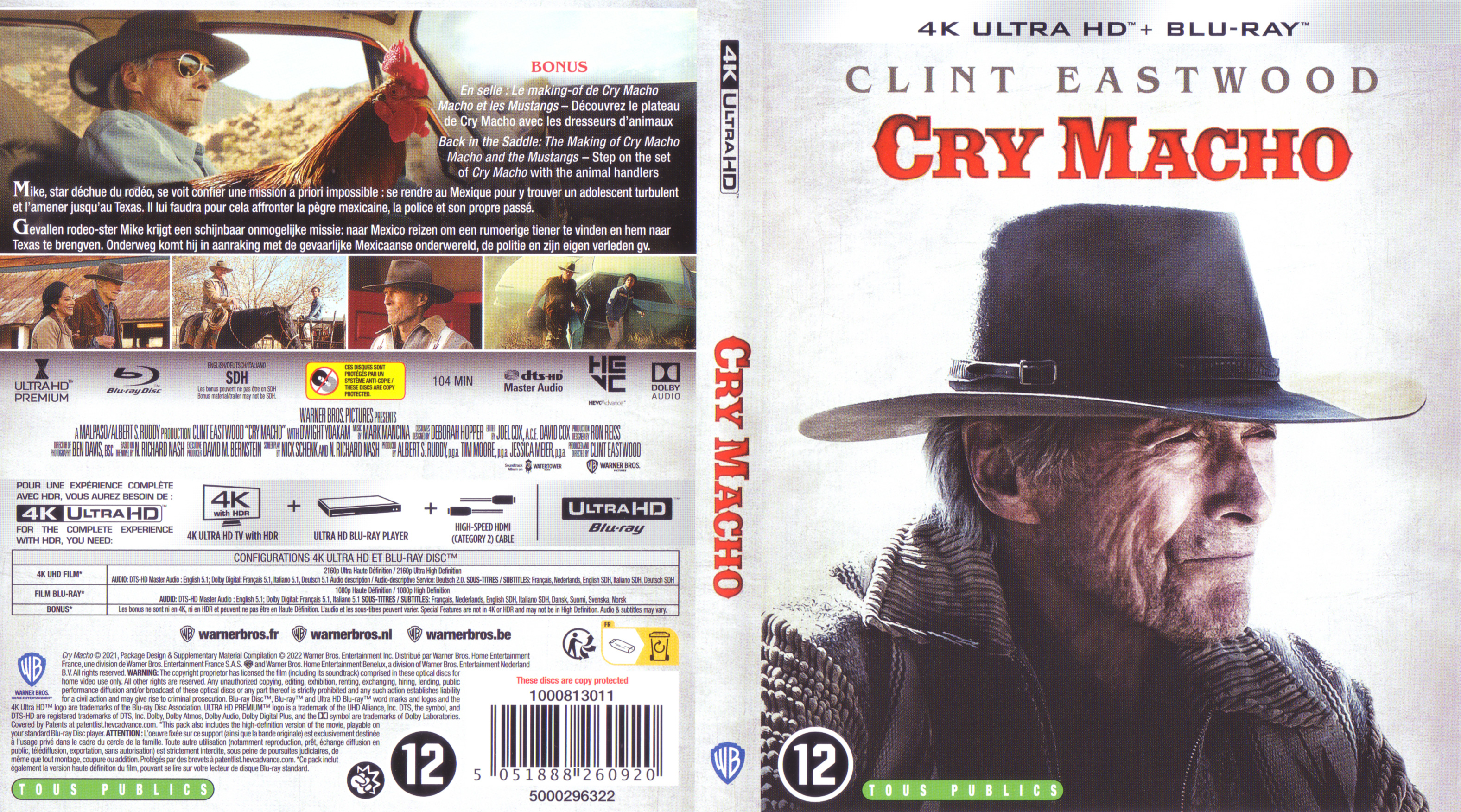 Jaquette DVD Cry macho 4K (BLU-RAY)