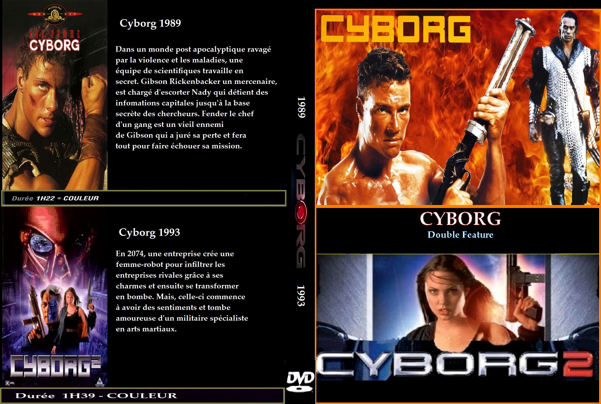 Jaquette DVD Cyborg 1 & Cyborg 2 custom