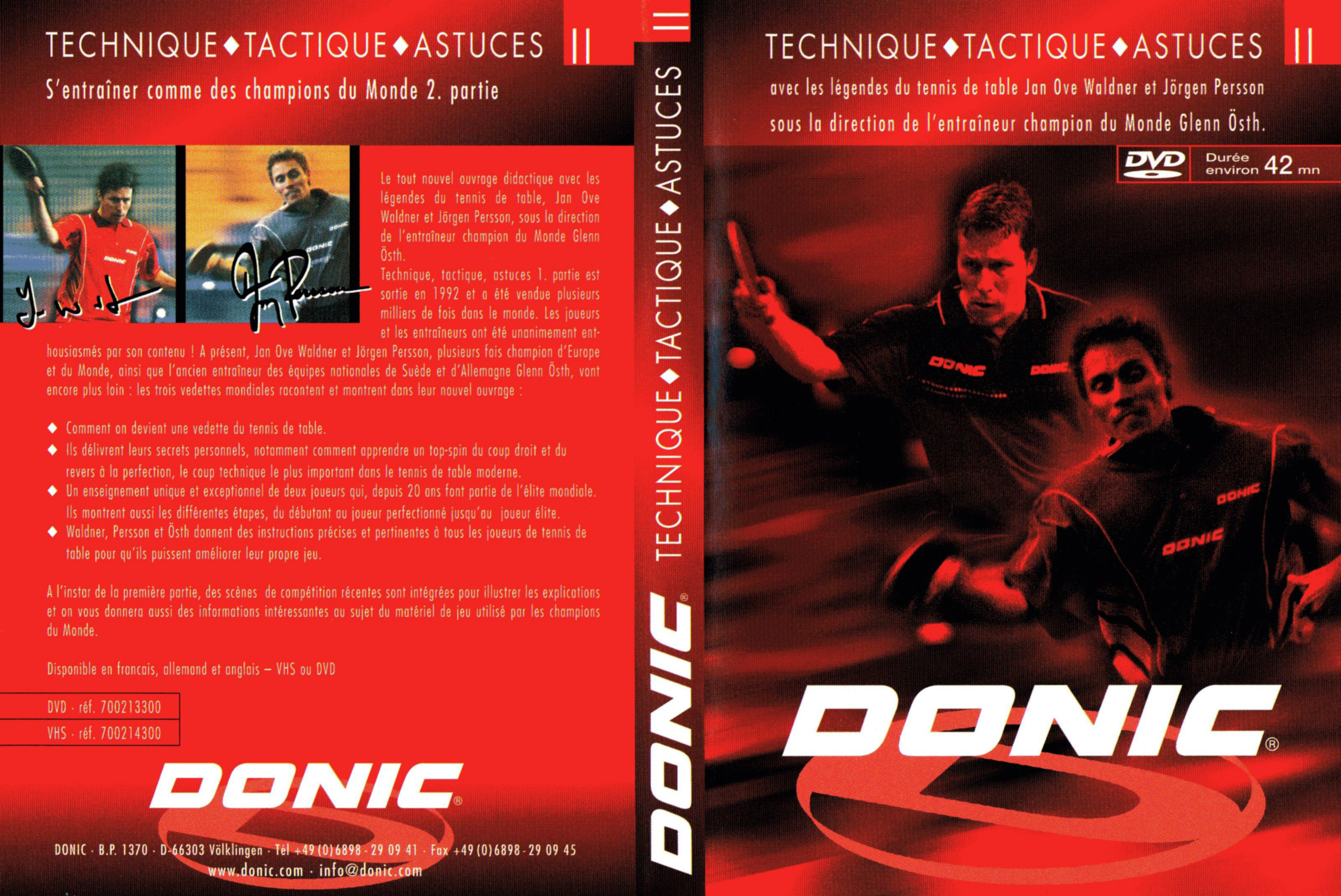 Jaquette DVD DONIC Technique Tactique Astuces