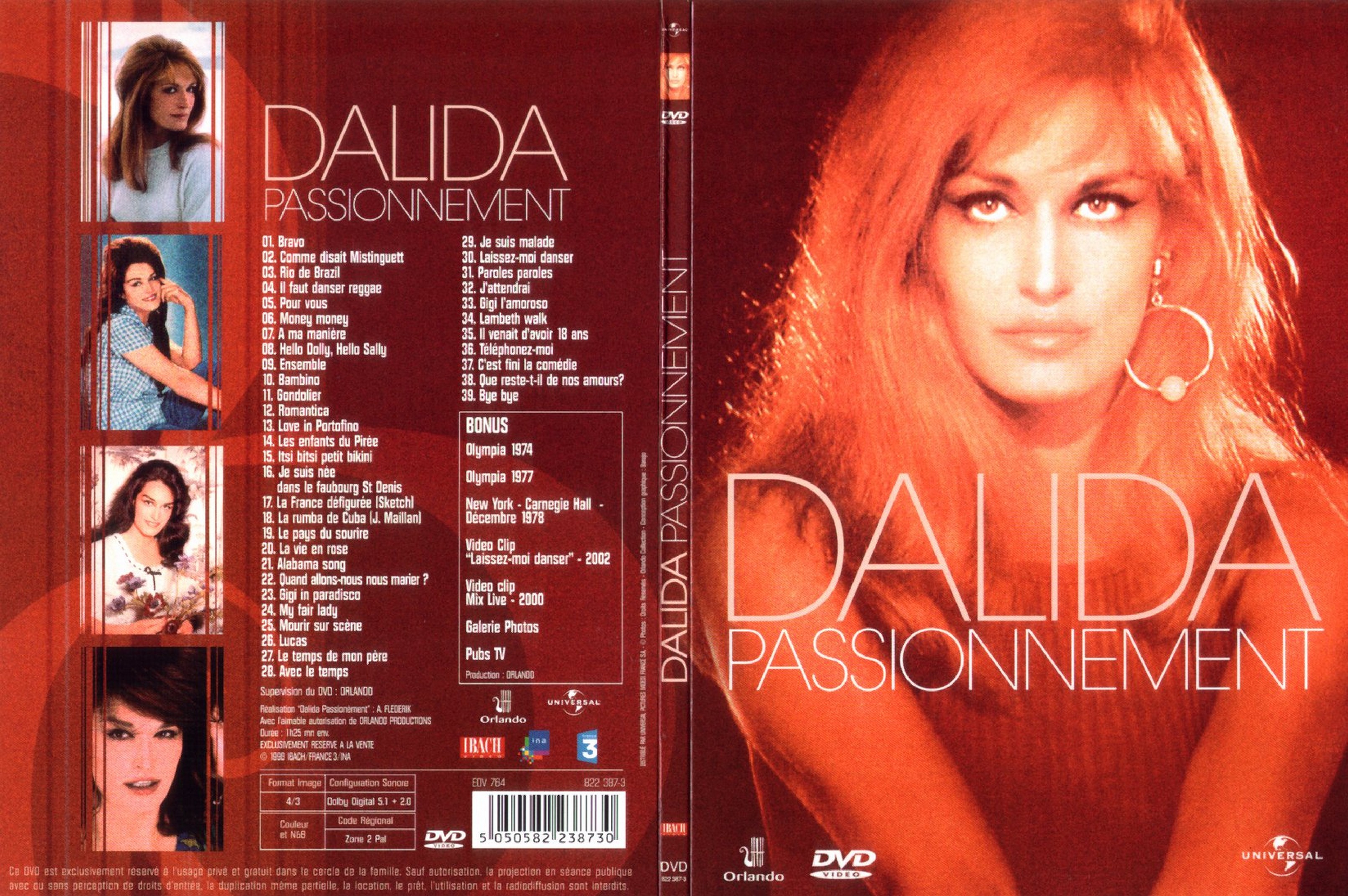 Jaquette DVD Dalida passionnment