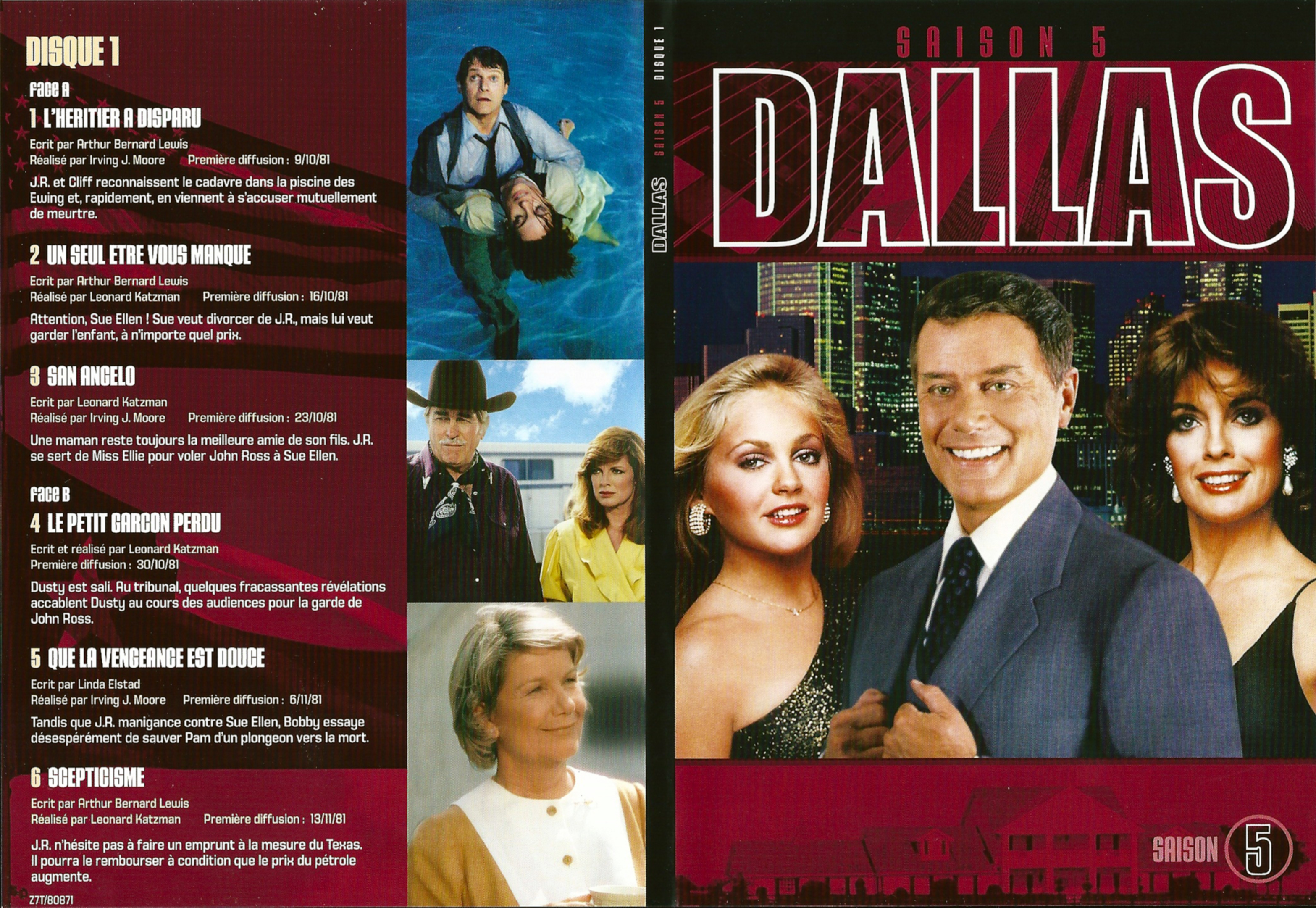 Jaquette DVD Dallas Saison 5 DVD 1