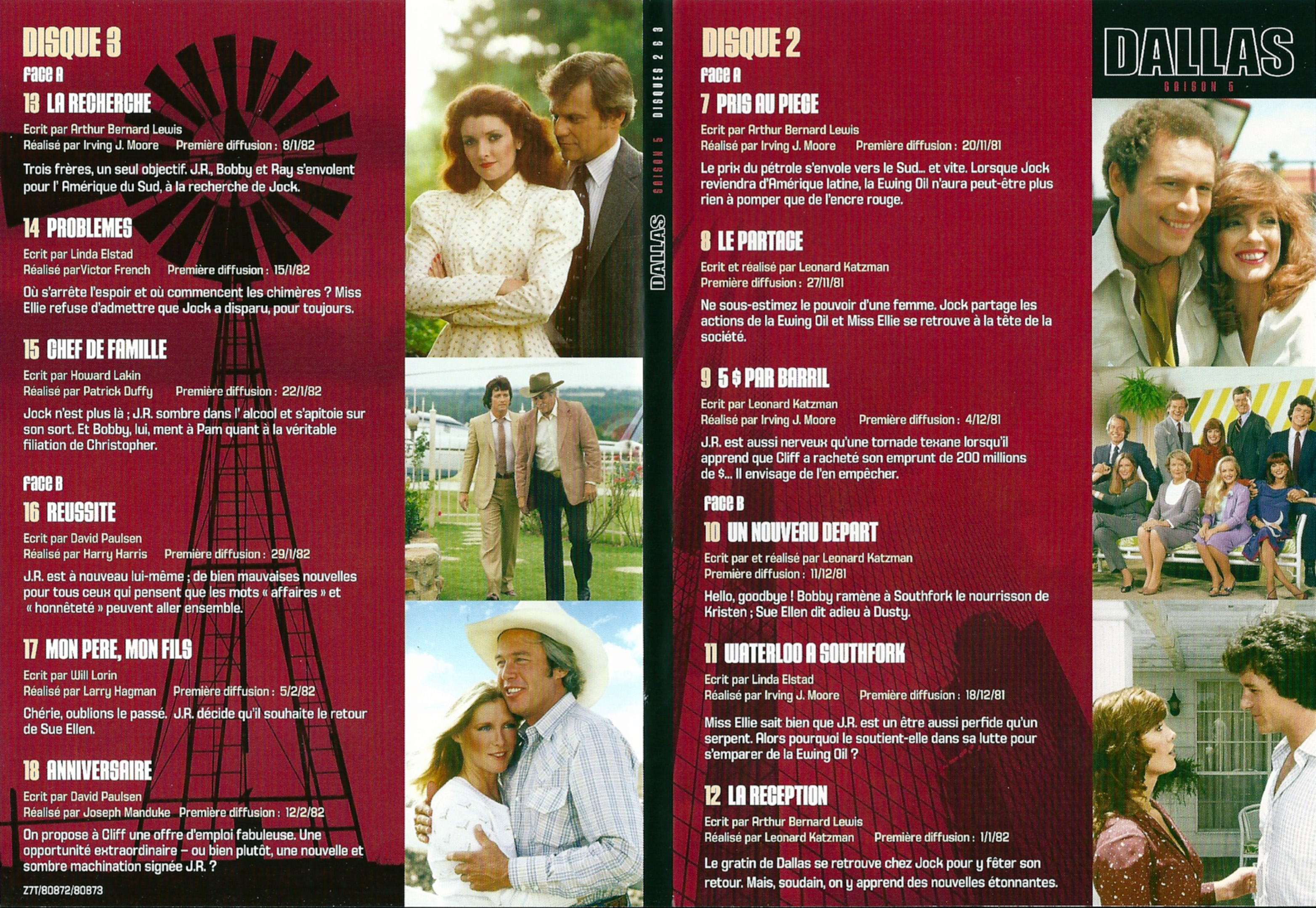 Jaquette DVD Dallas Saison 5 DVD 2 et 3