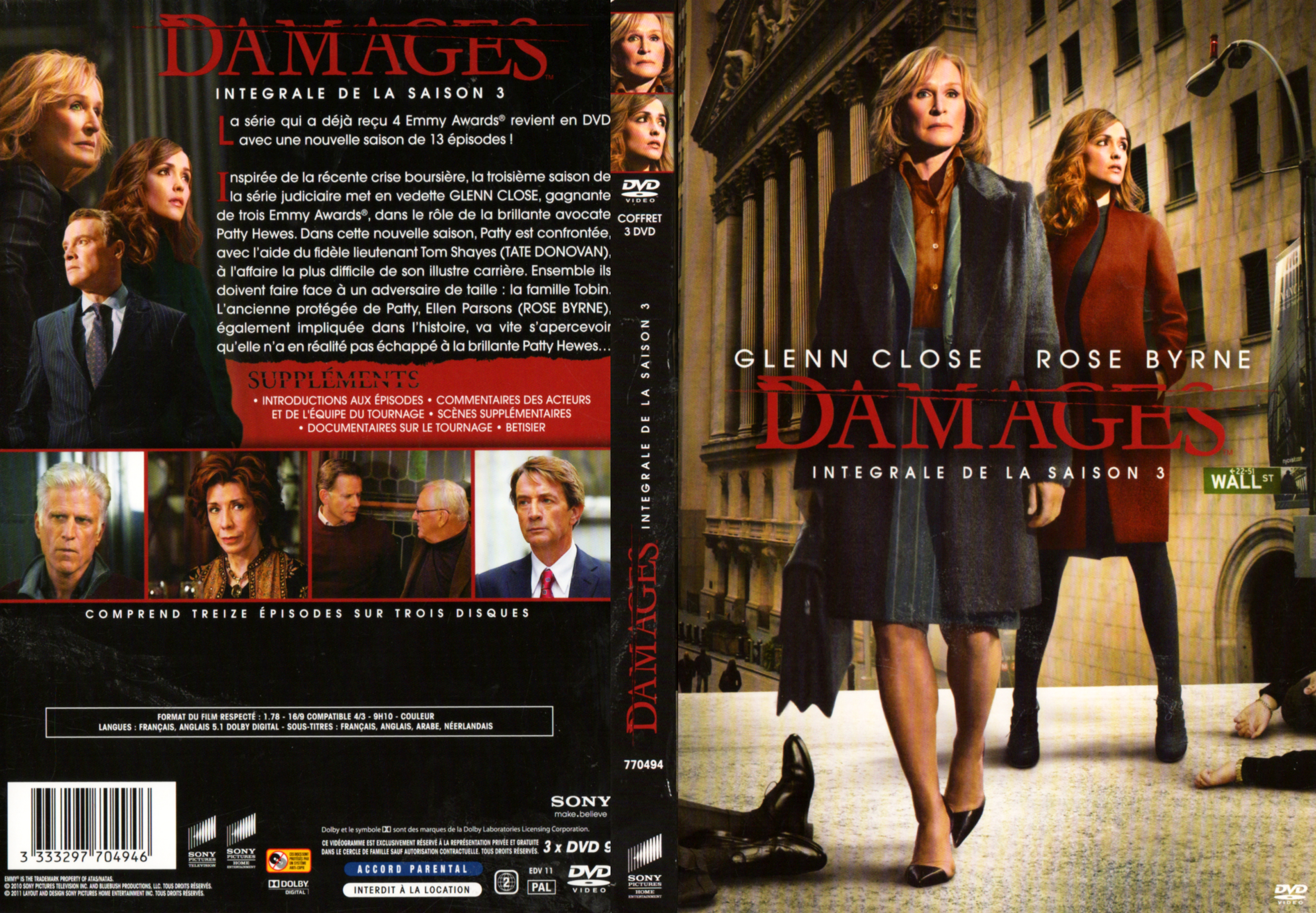 Jaquette DVD Damages saison 3