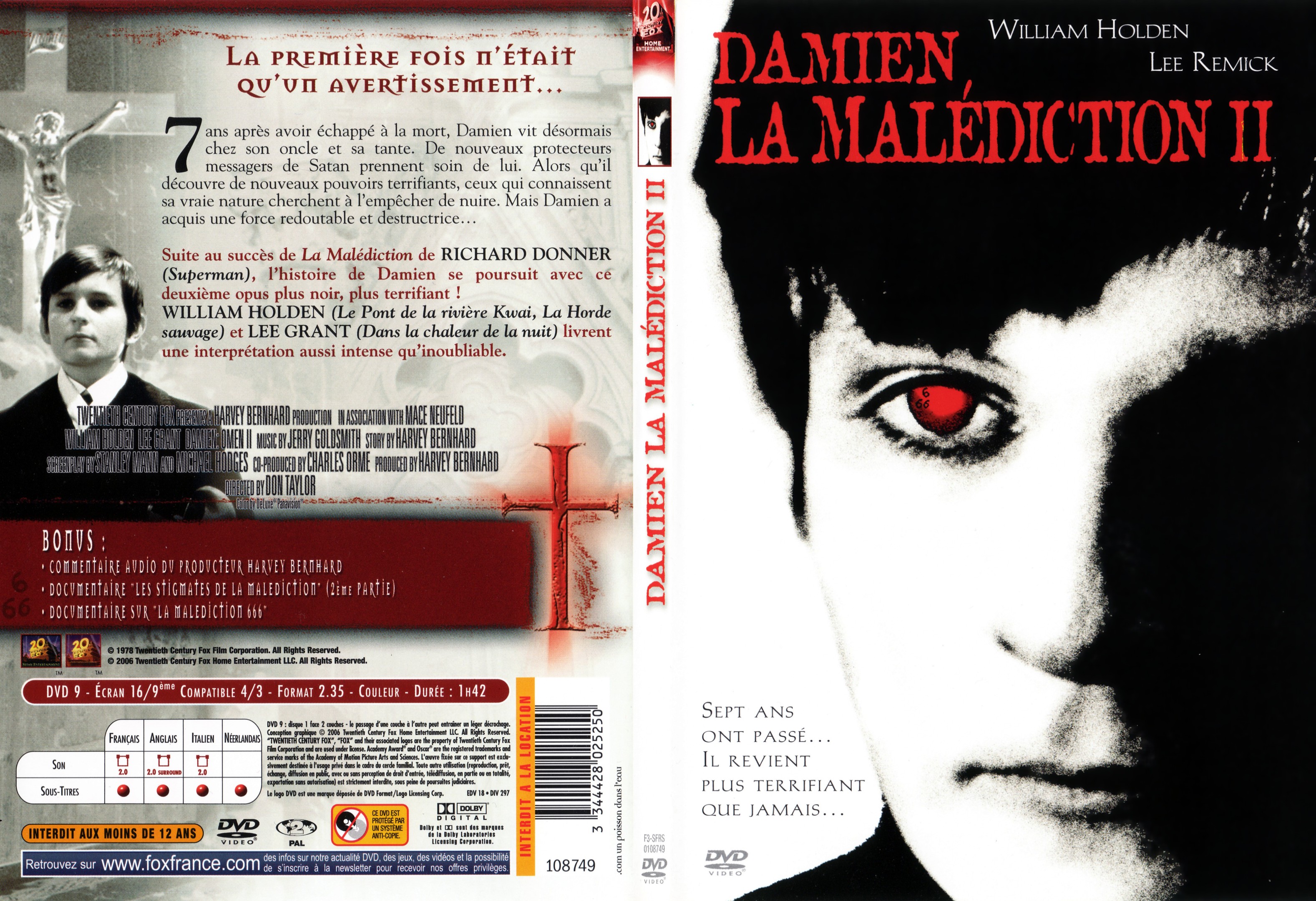 Jaquette DVD Damien La maldiction 2 - SLIM