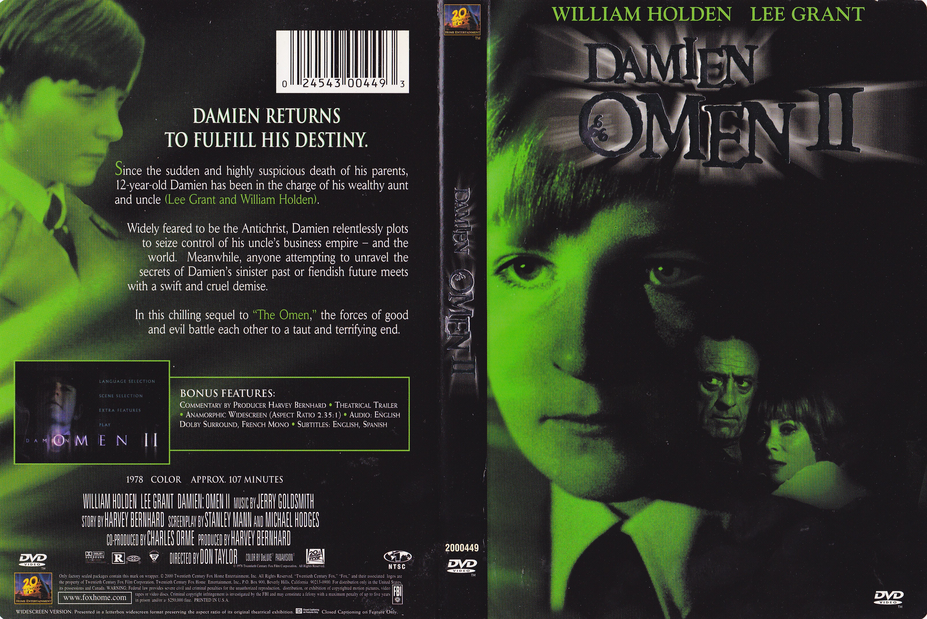 Jaquette DVD Damien omen II Zone 1